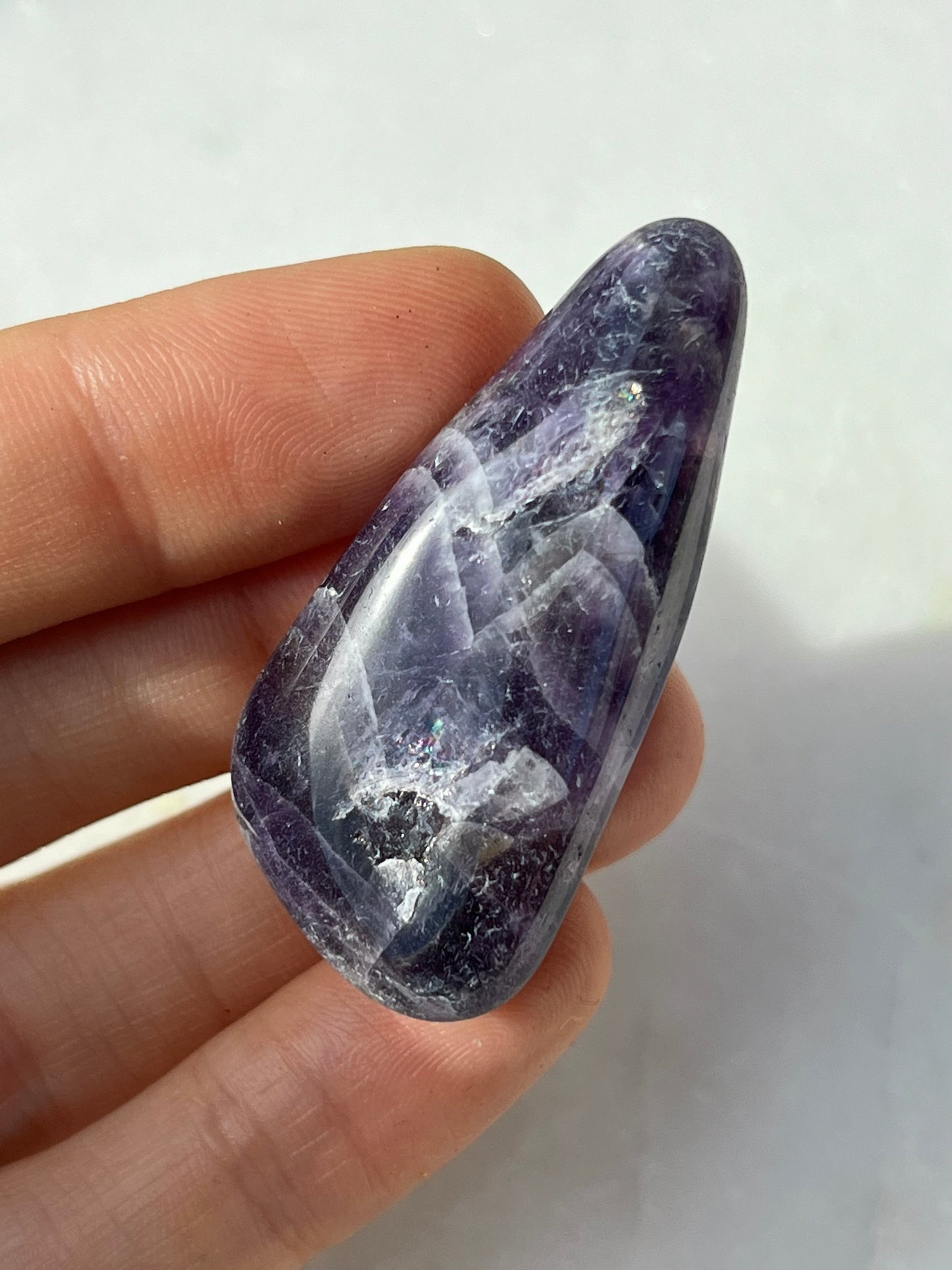 Chevron Amethyst Tumbled Stone