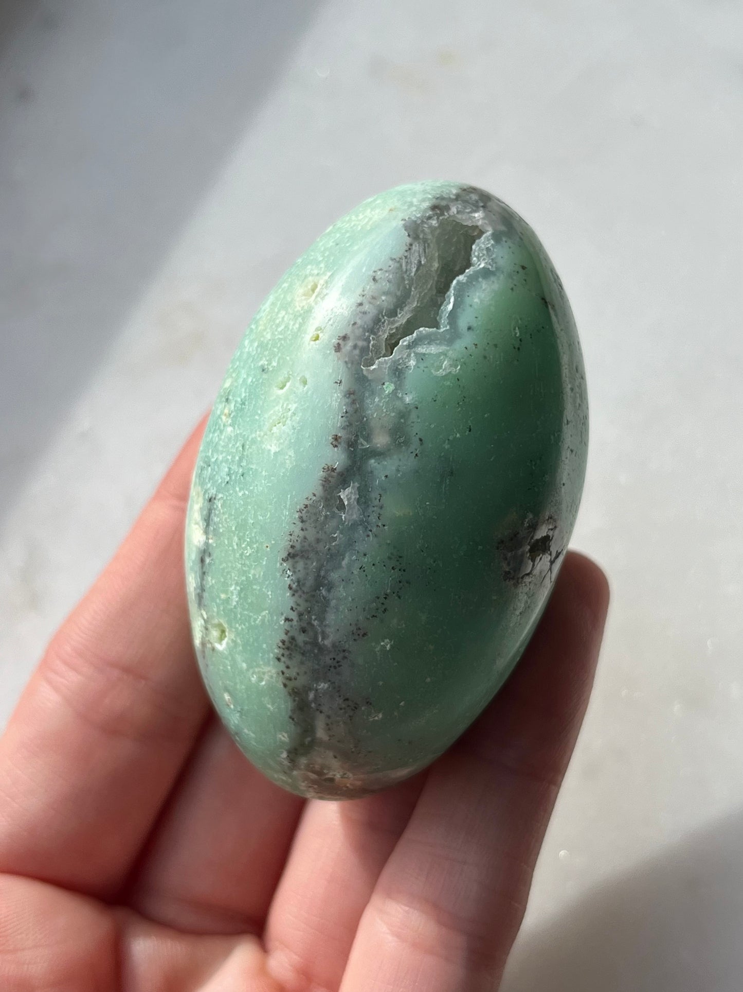 Indonesian Chrysoprase w/Dendritic Inclusions Shiva