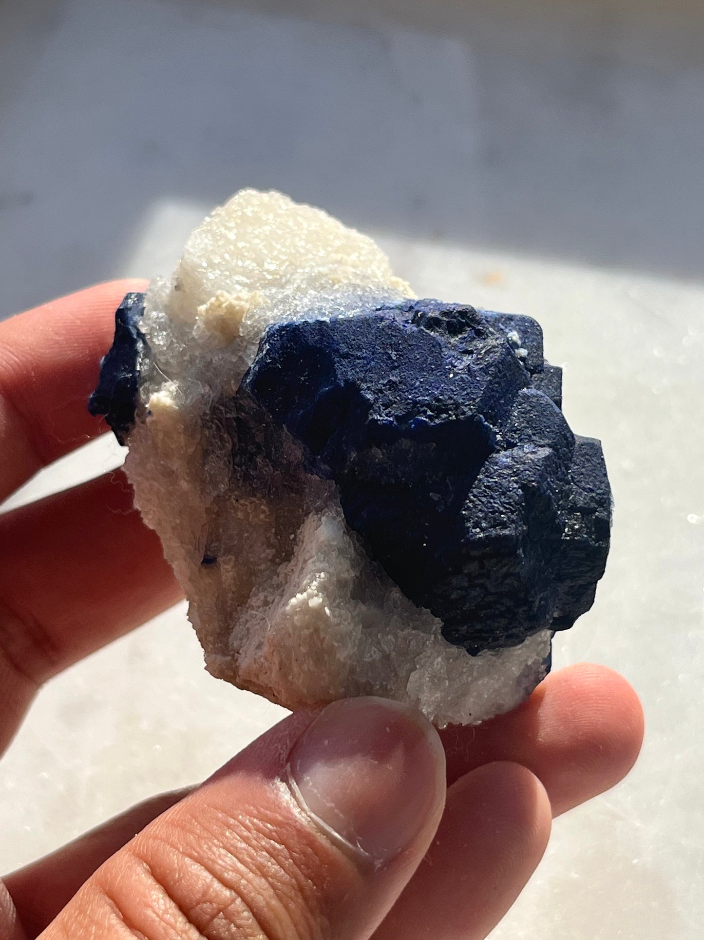 "Boulder" Euhedral Lazurite, Calcite & Pyrite Specimen on Marble #7