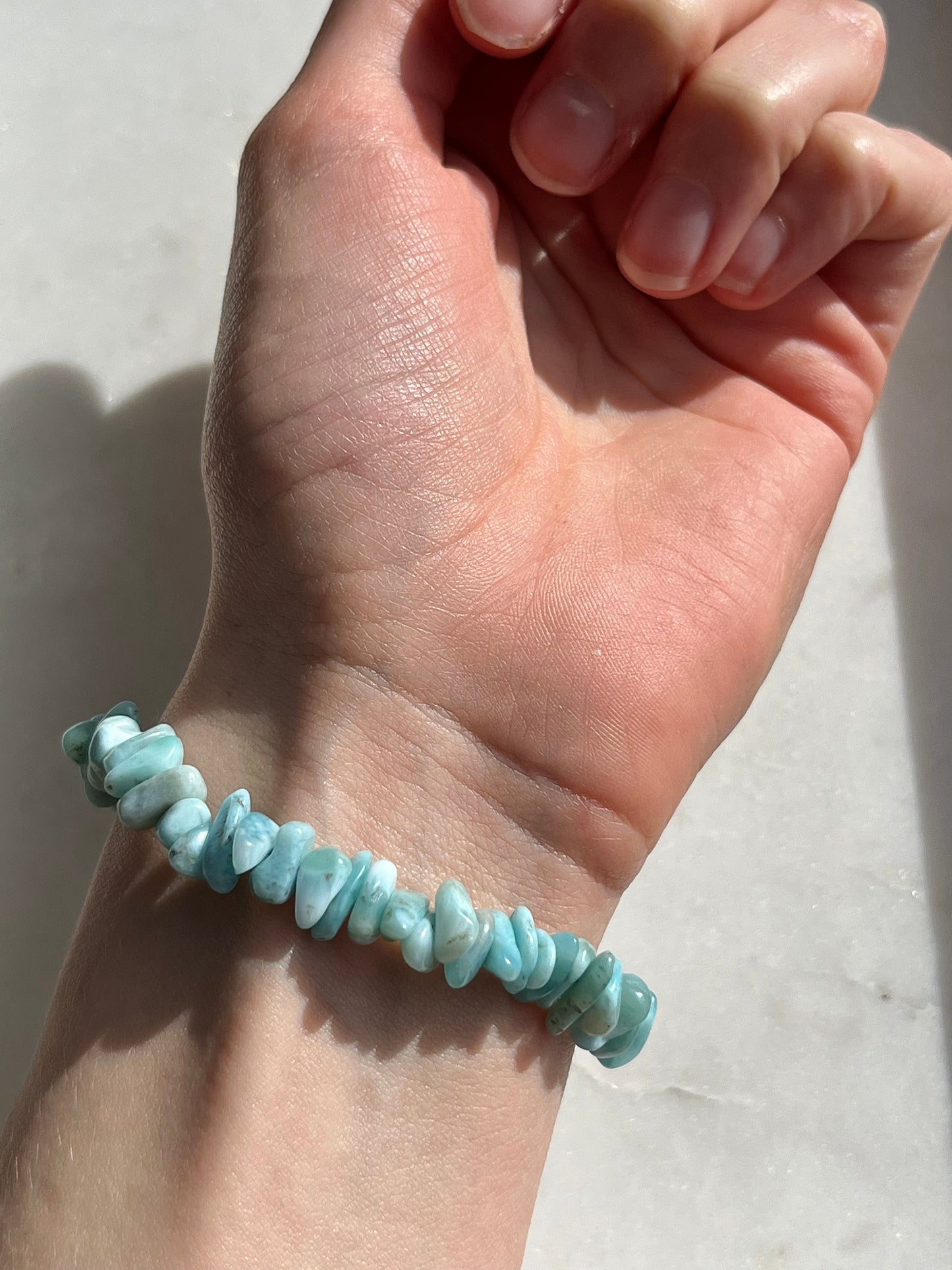 Larimar Smooth Tumble Bead Bracelet
