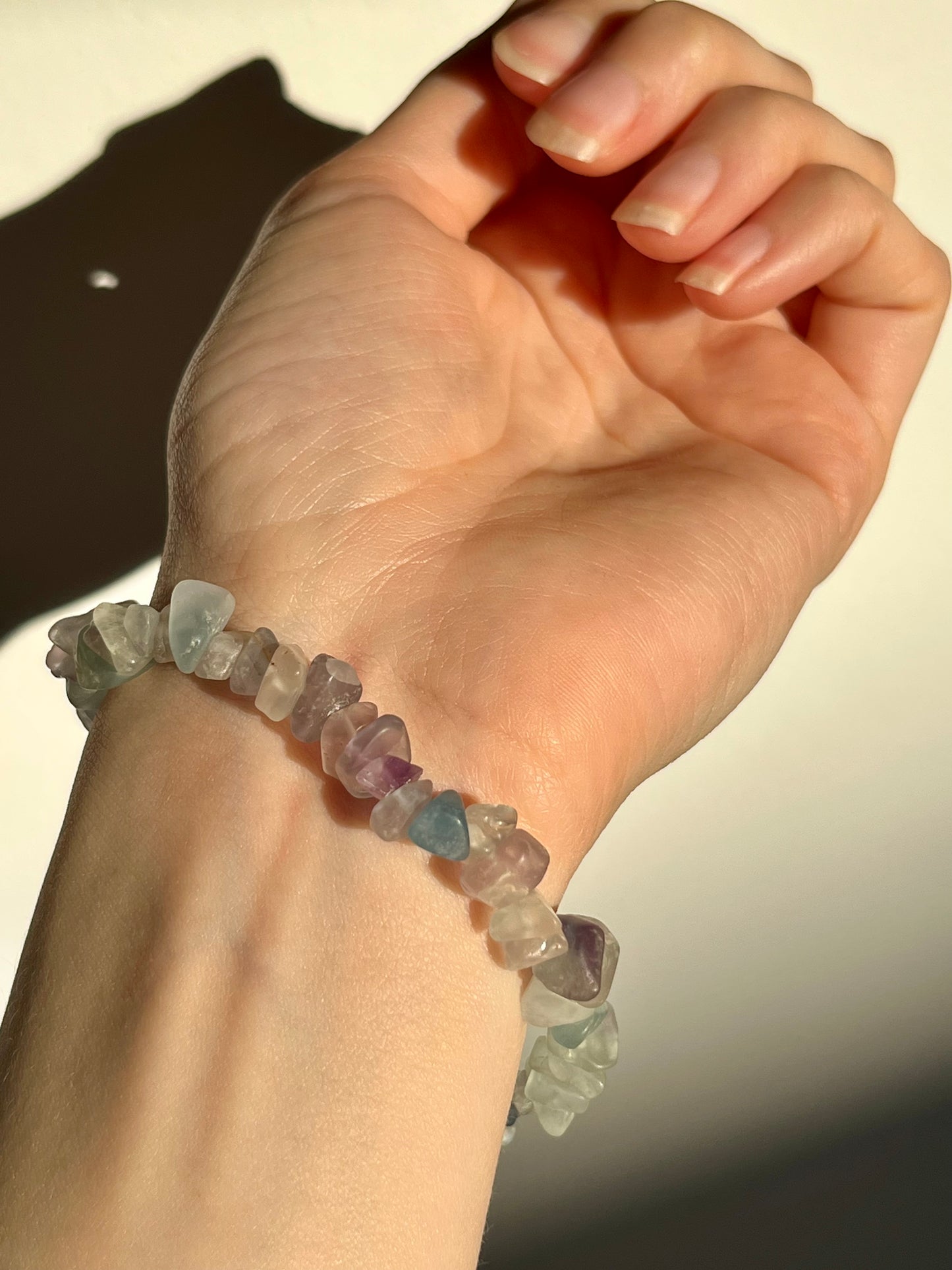 Rainbow Fluorite Chip Bead Bracelet