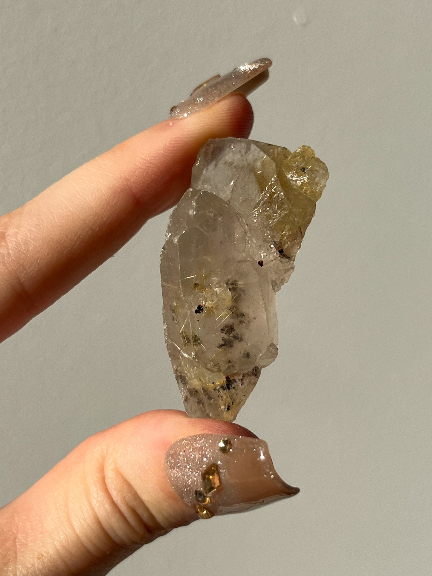 Golden Rutile in Quartz Specimen #A