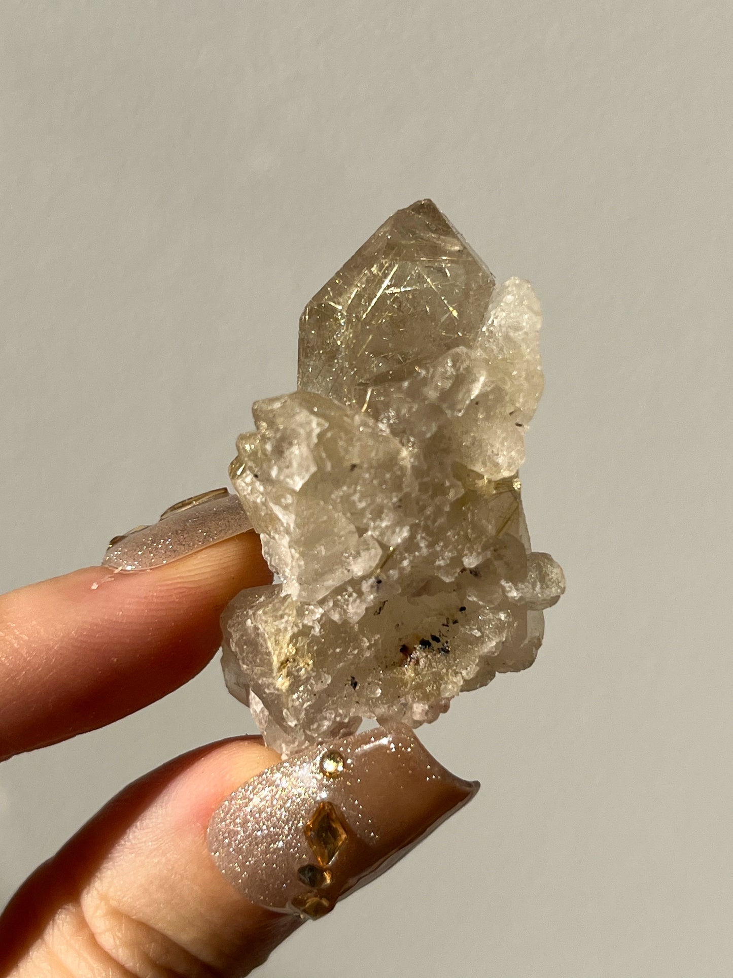Golden Rutile in Quartz Specimen #J