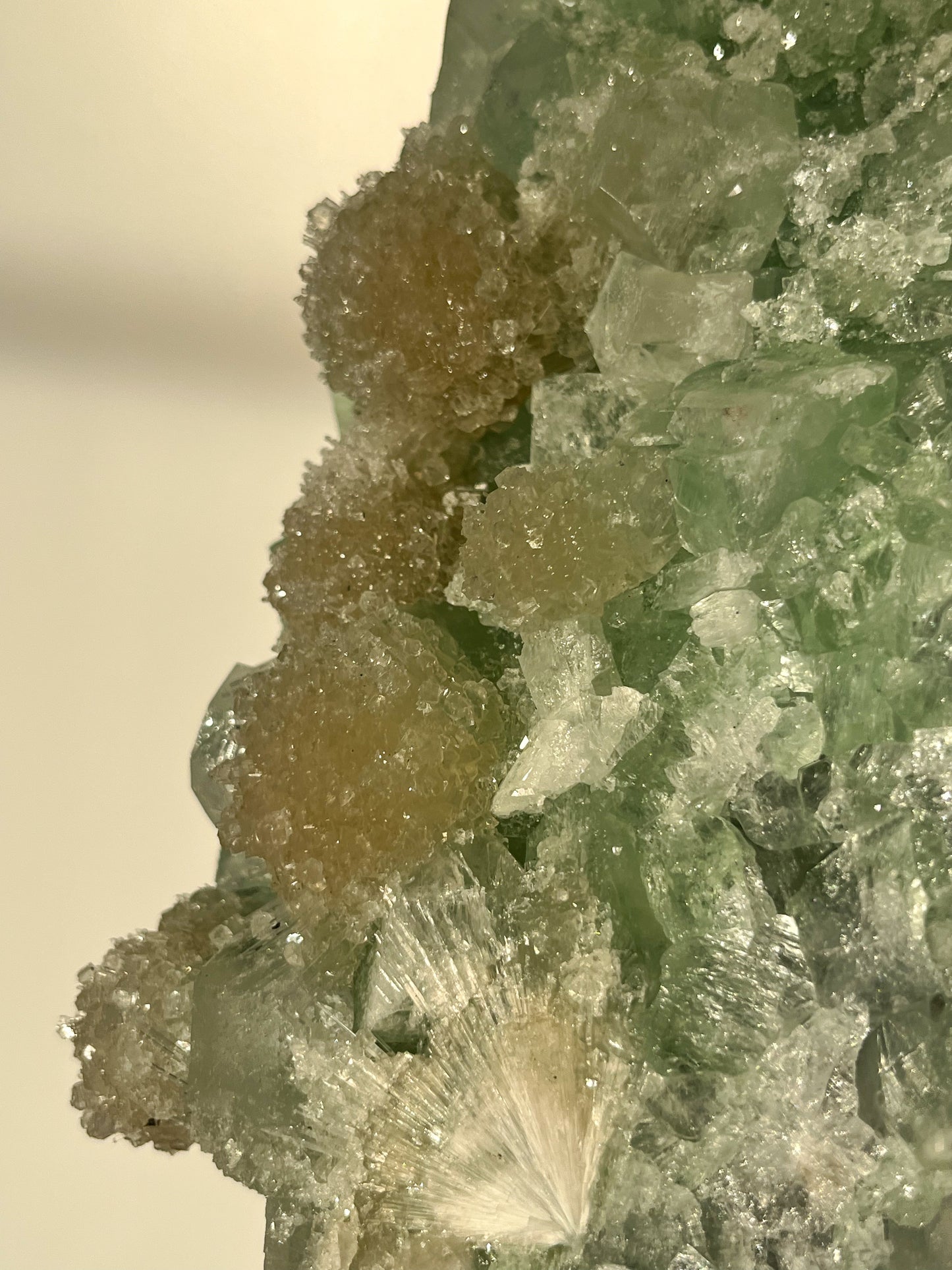 Green Apophyllite with Thomsonite, Mesolite & Calcite Specimen #27 (Perfectly Imperfect)