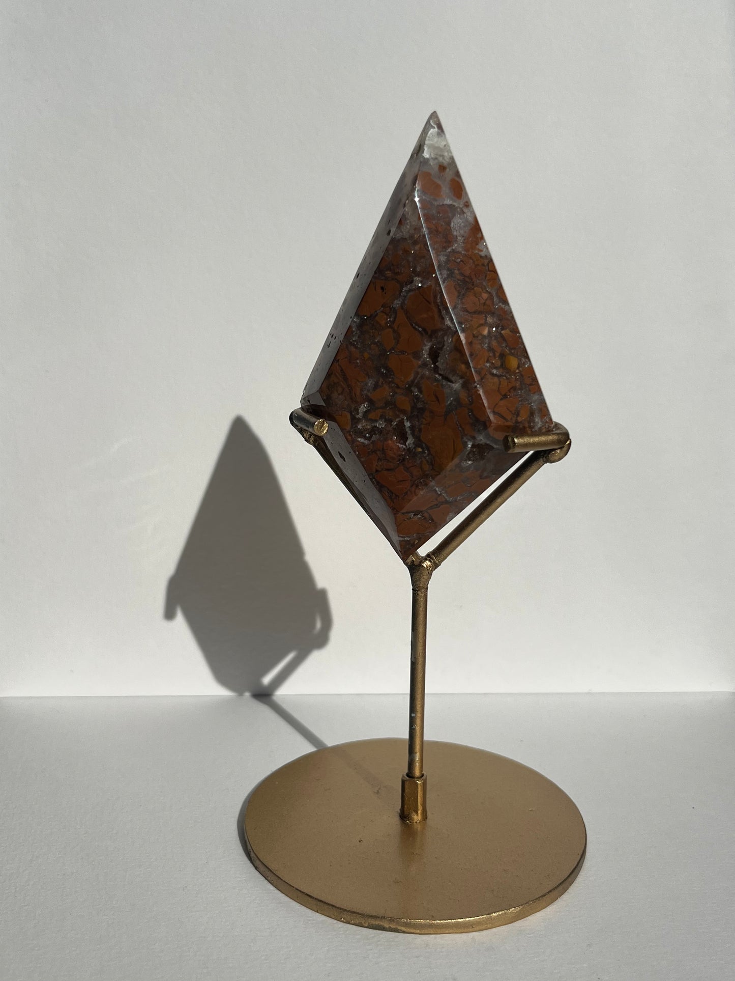Indonesian Cotton Candy Agate Diamond Carving on Stand A
