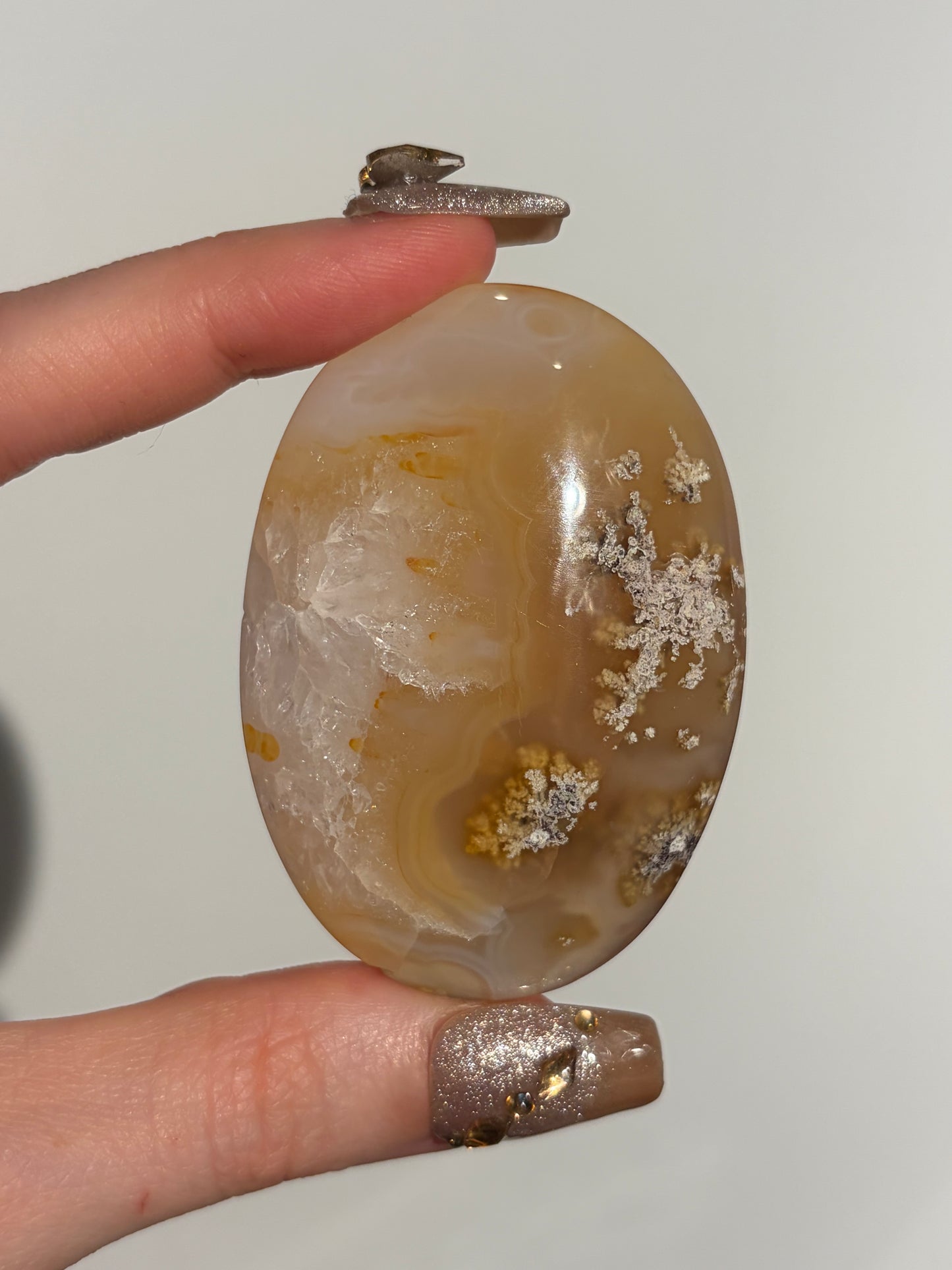 “Honey World” Carnelian Nebula Agate Palmstone B