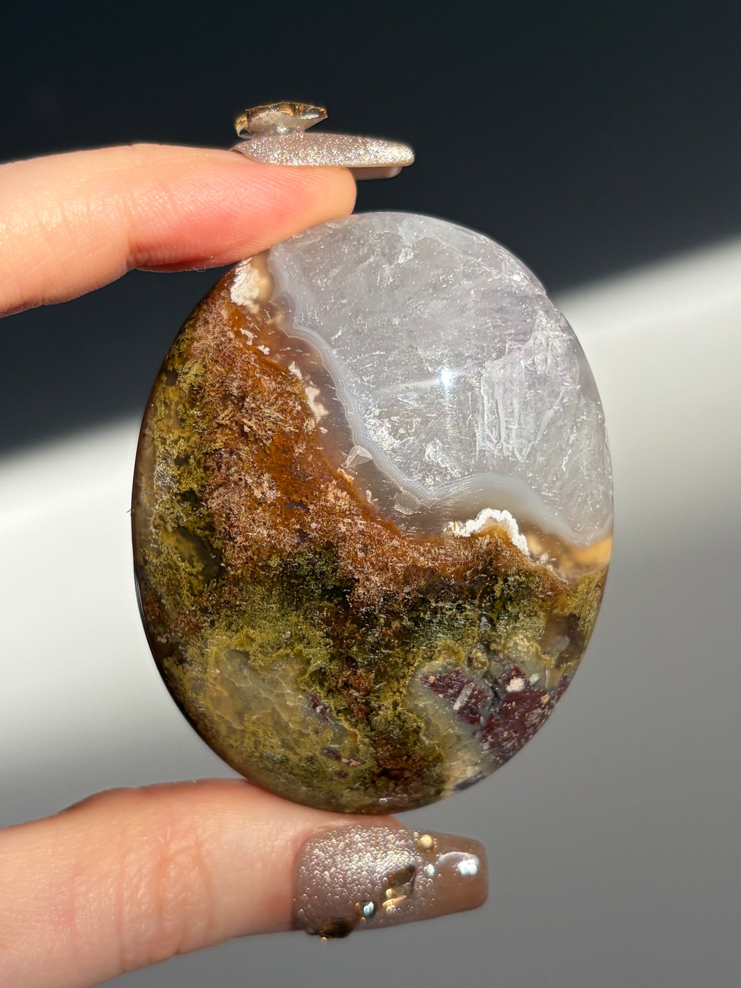 "Marshy Moors" Nebula Agate Palmstone M