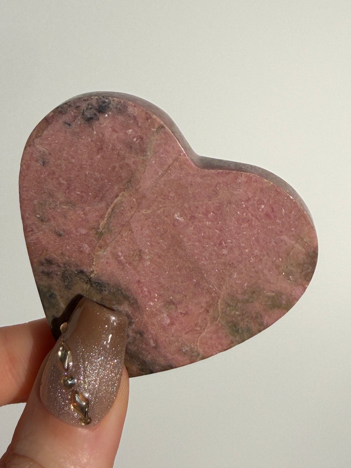 Indonesian Rhodonite and Manganese Included Heart E