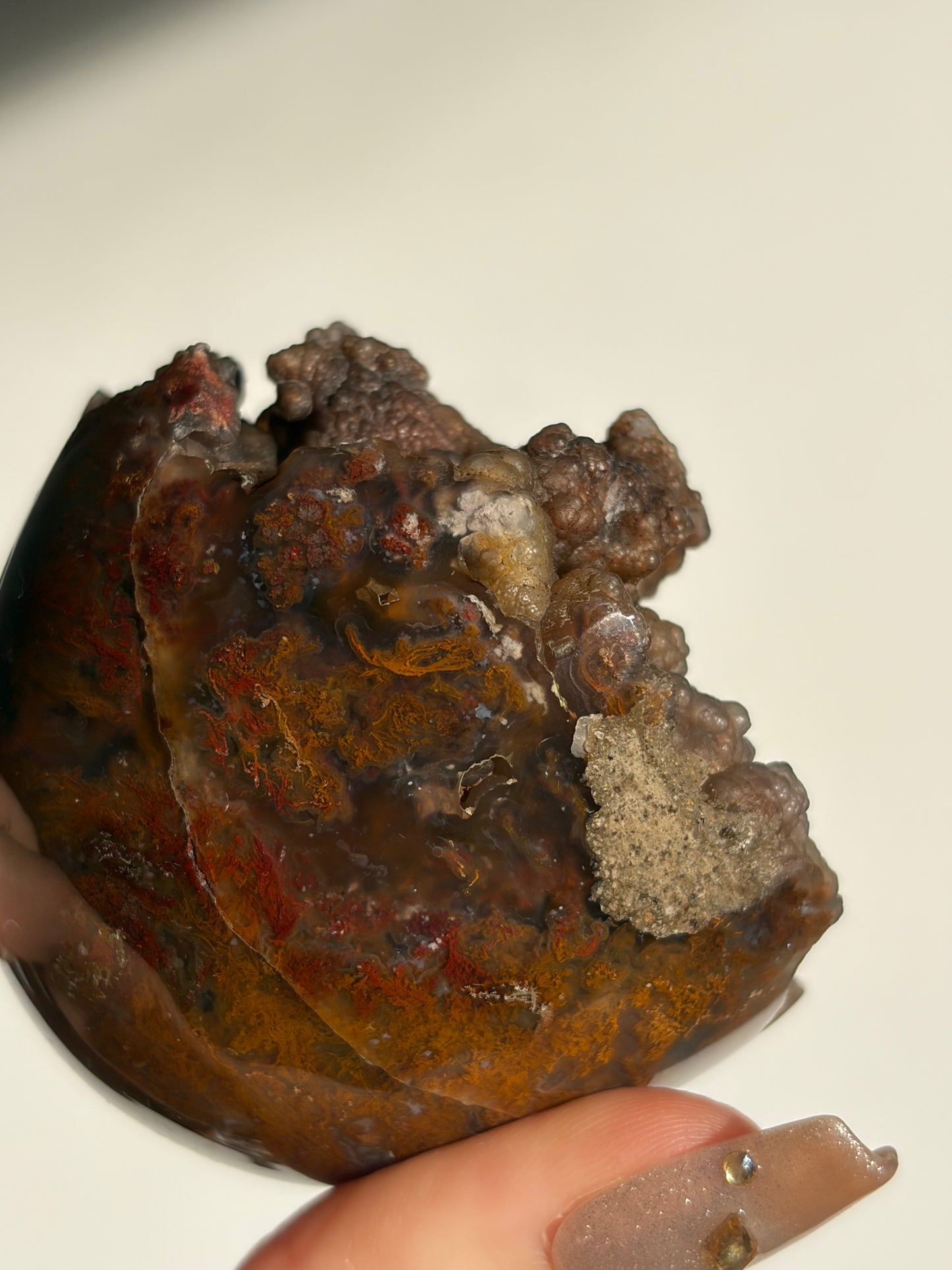 “A Garden Planet” Tembaga Moss in Botryoidal Chalcedony Sphere B