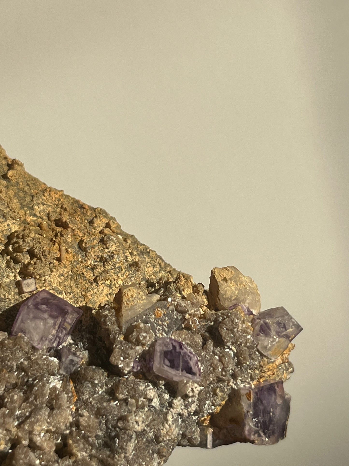 Yaogangxian Purple Fluorite Specimen with Intra Calcite Zoning A