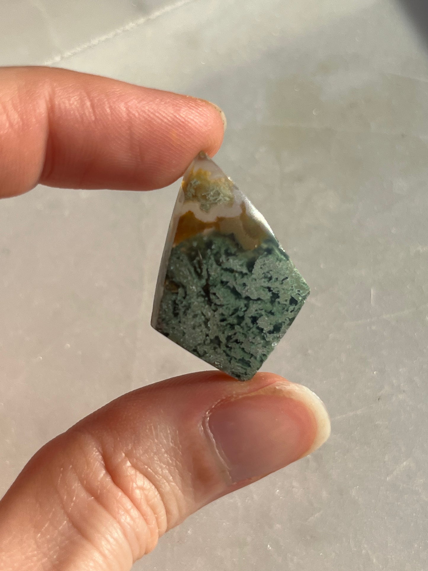 Danau Agate with Green Moss Kite & Sector Cabochon (You Choose)