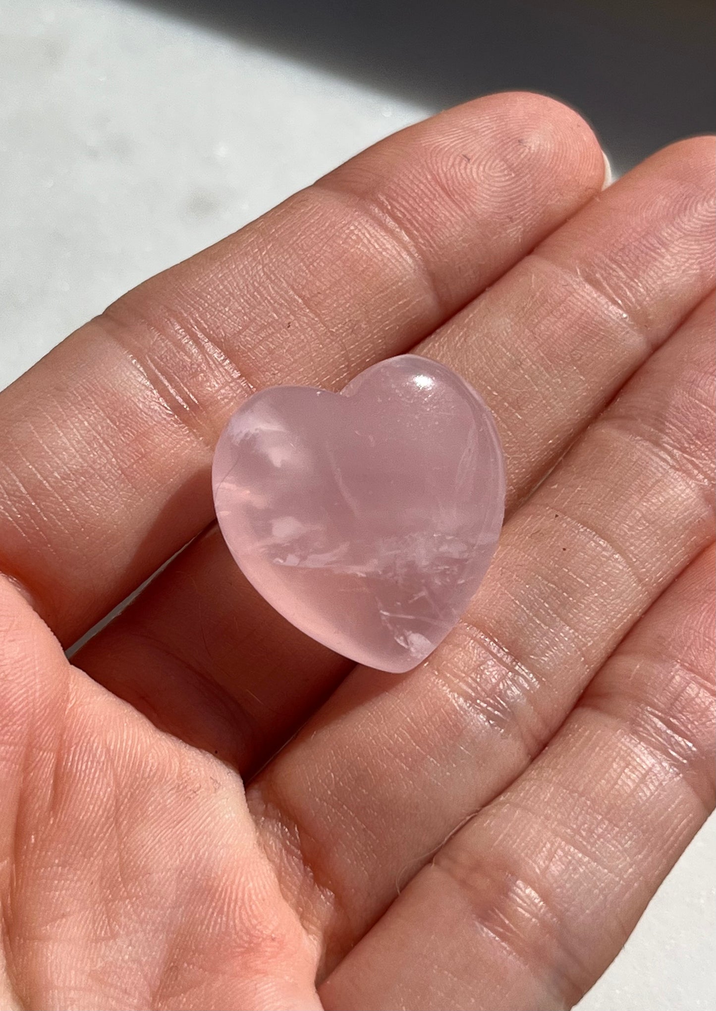 Rose Quartz Heart Carving
