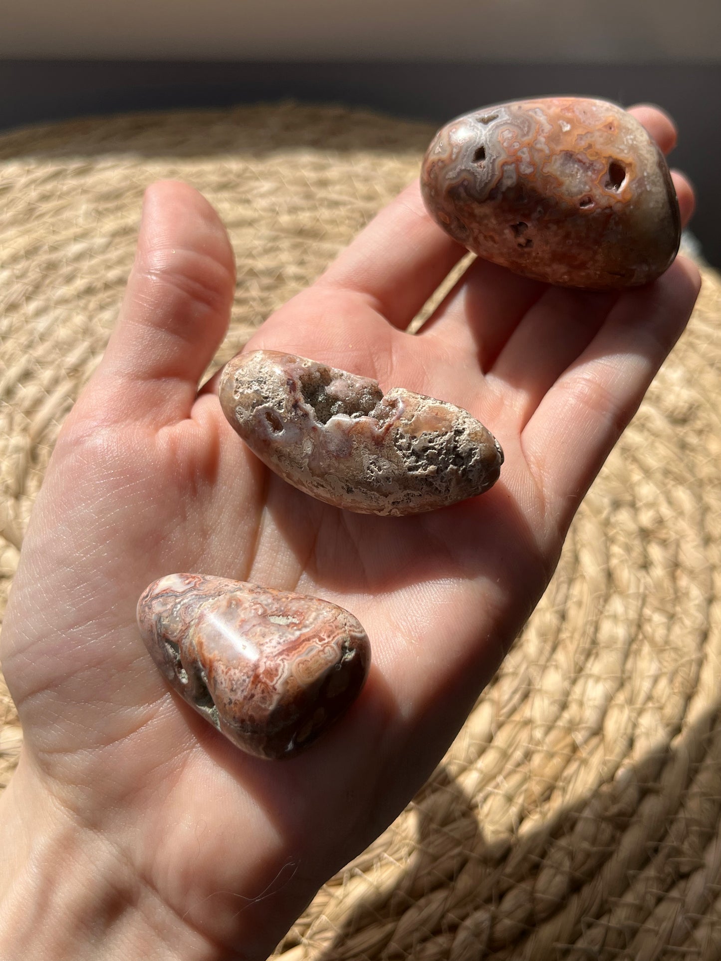 Pink Crazy Lace Agate Tumbled Stone
