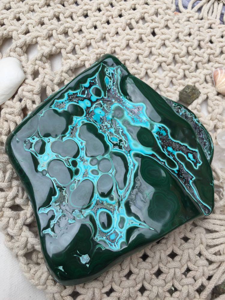 A Grade Malachite, Chrysocolla & Heterogenite Freeform