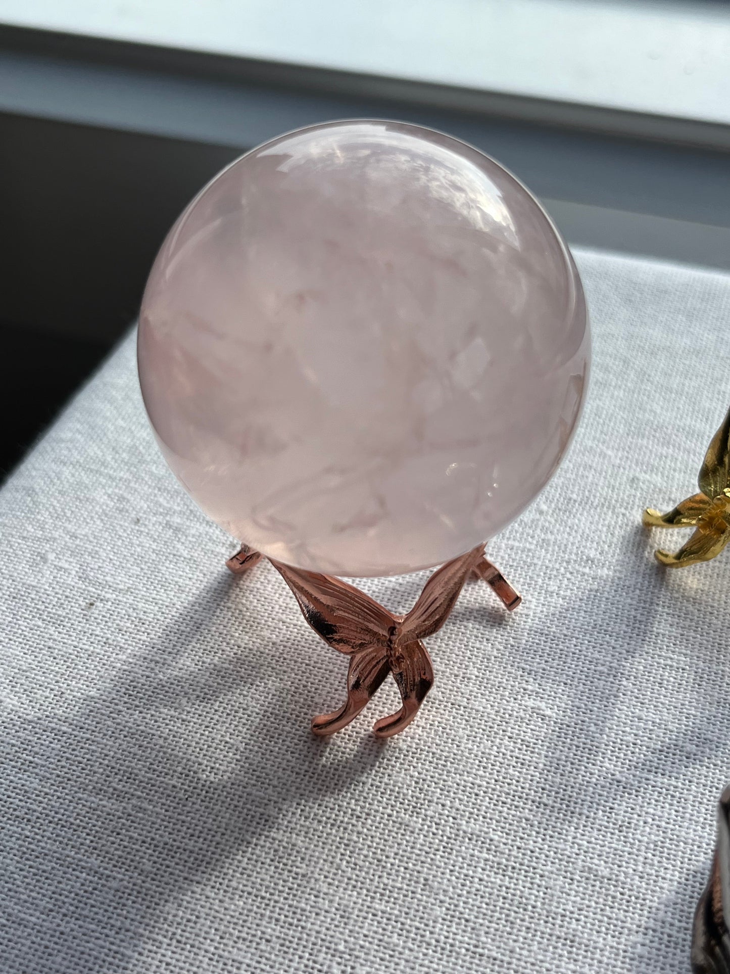 Rose Gold Butterfly Sphere Stand