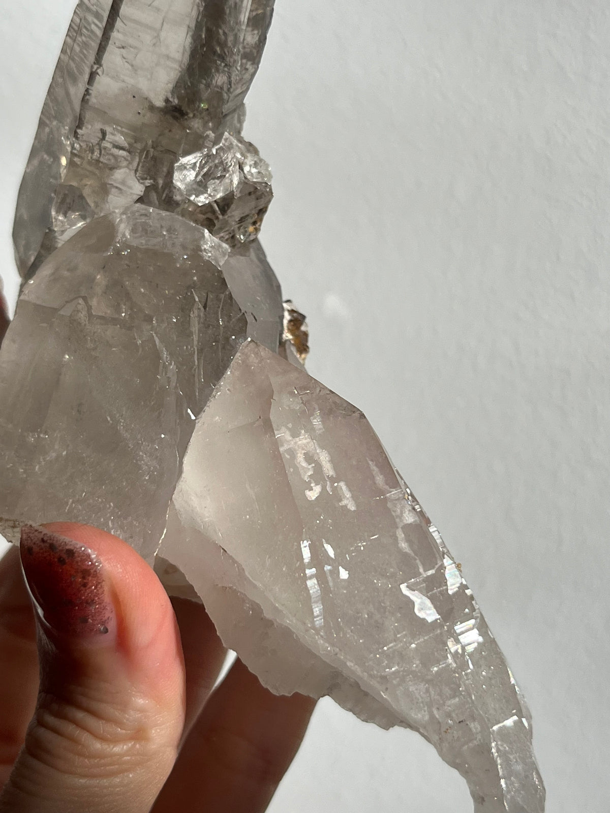 Himalayan Smokey Quartz with Siderite Inclusions and Self Healed Elestial Features H
