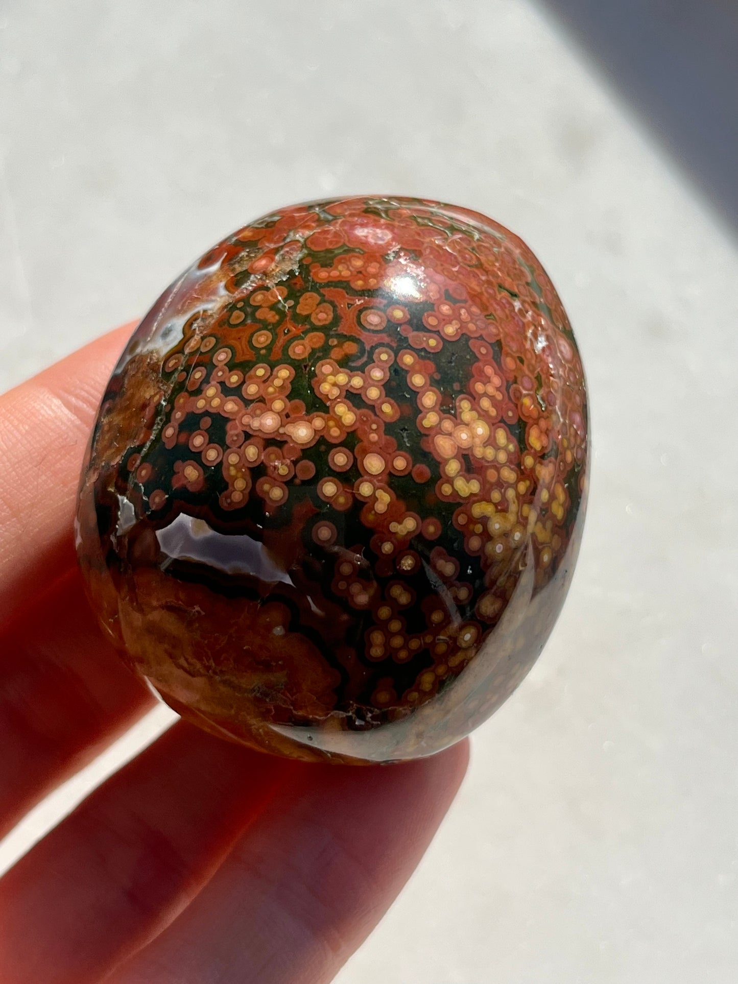 Veinless Ocean Jasper Palmstone #14 *Resin respair Pocket*