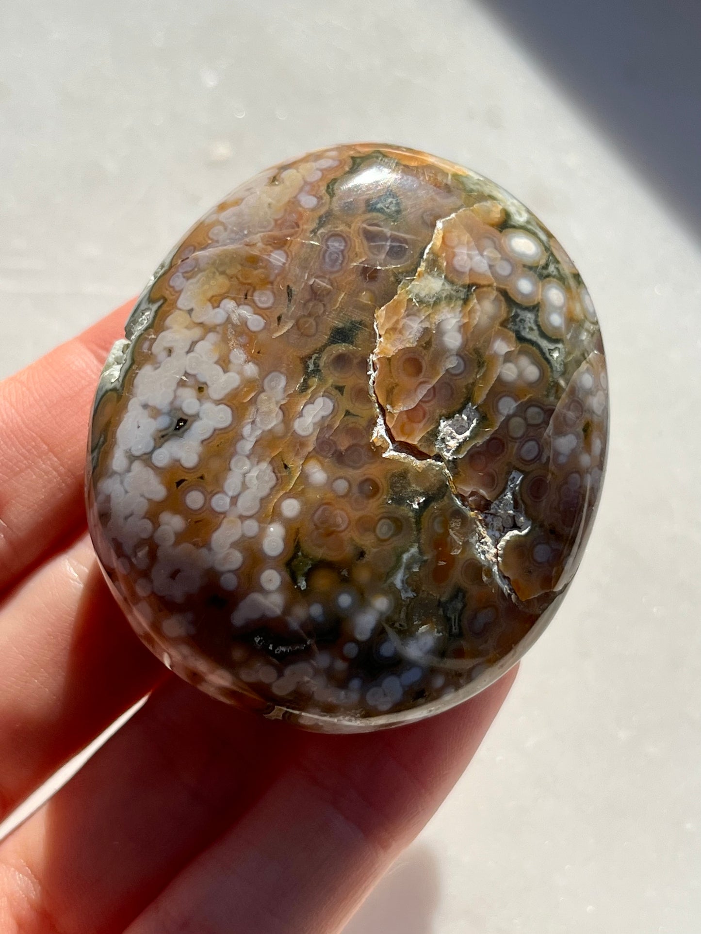Veinless Ocean Jasper Palmstone #36