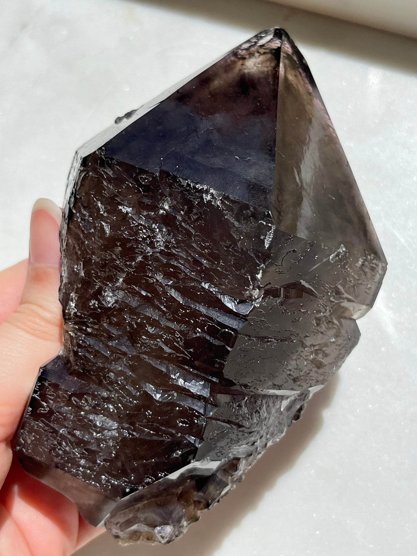 'Etheris' Australian Dark Smokey Amethyst Point w/Record Keeper Features #6