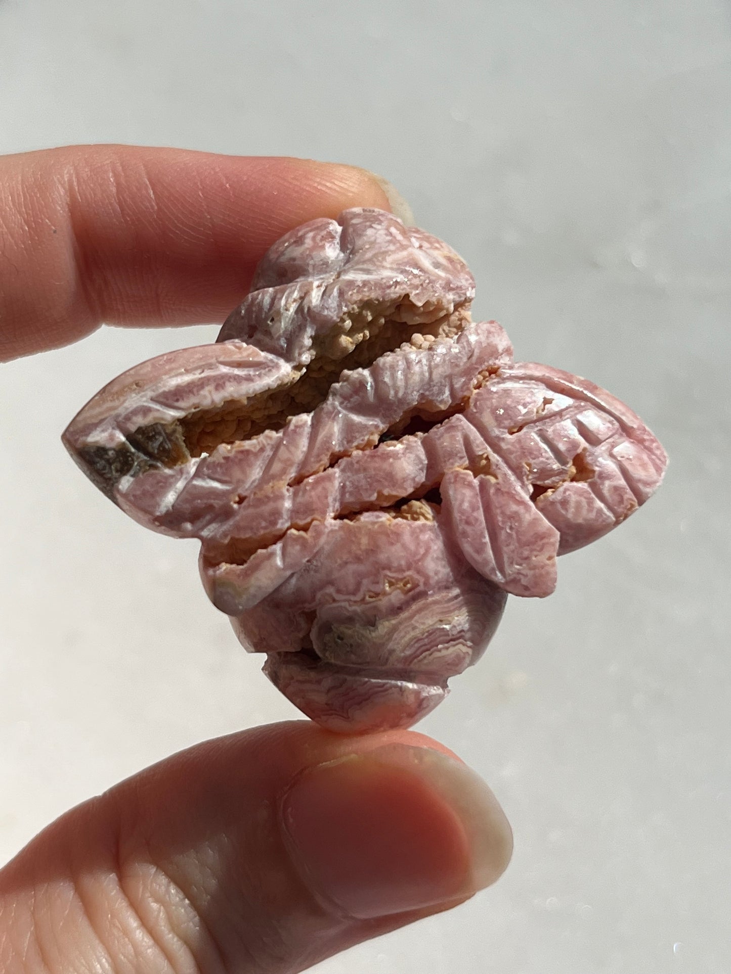 Hand carved Rhodochrosite Bee Carving (You Choose)