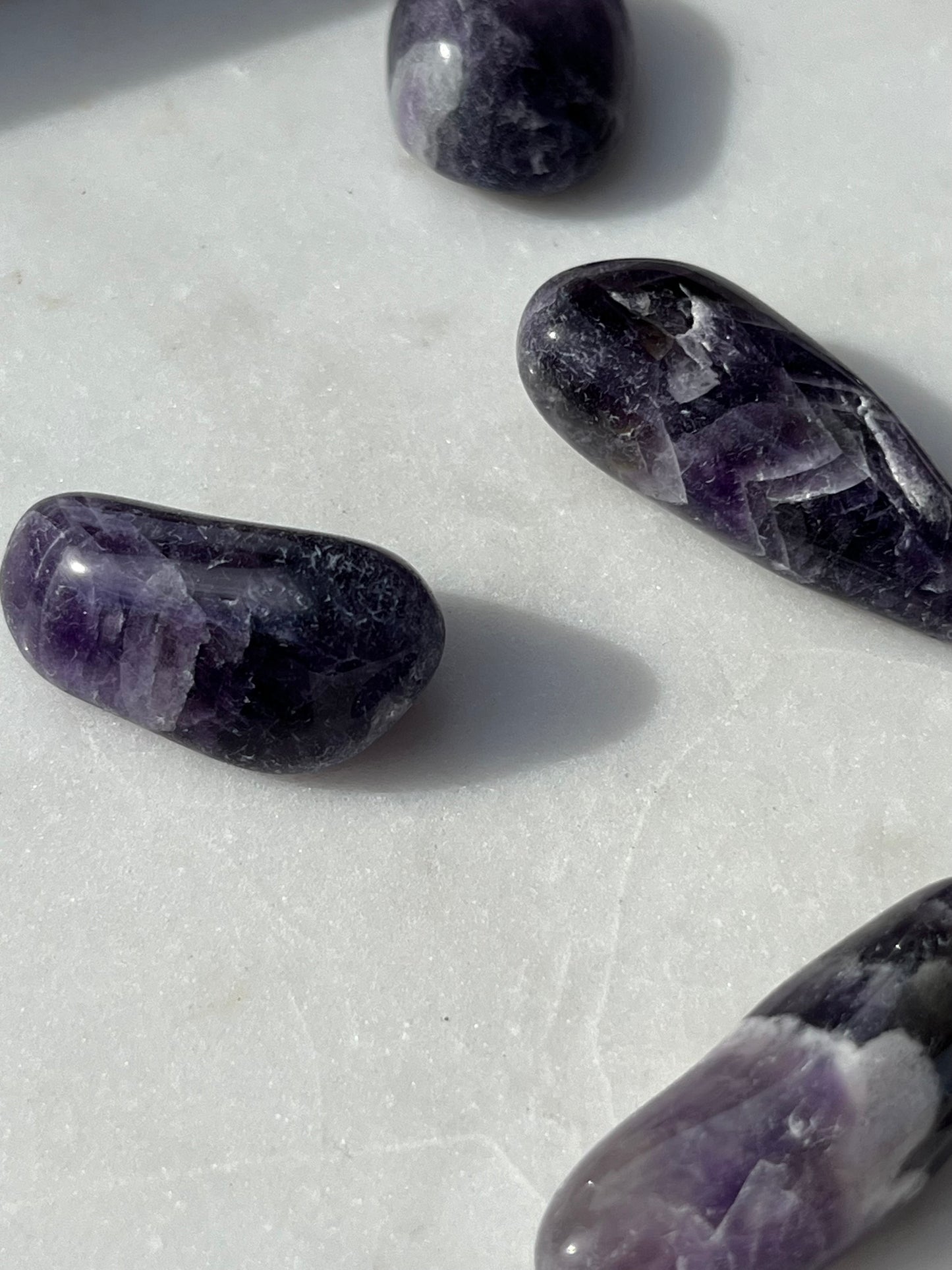 Chevron Amethyst Tumbled Stone