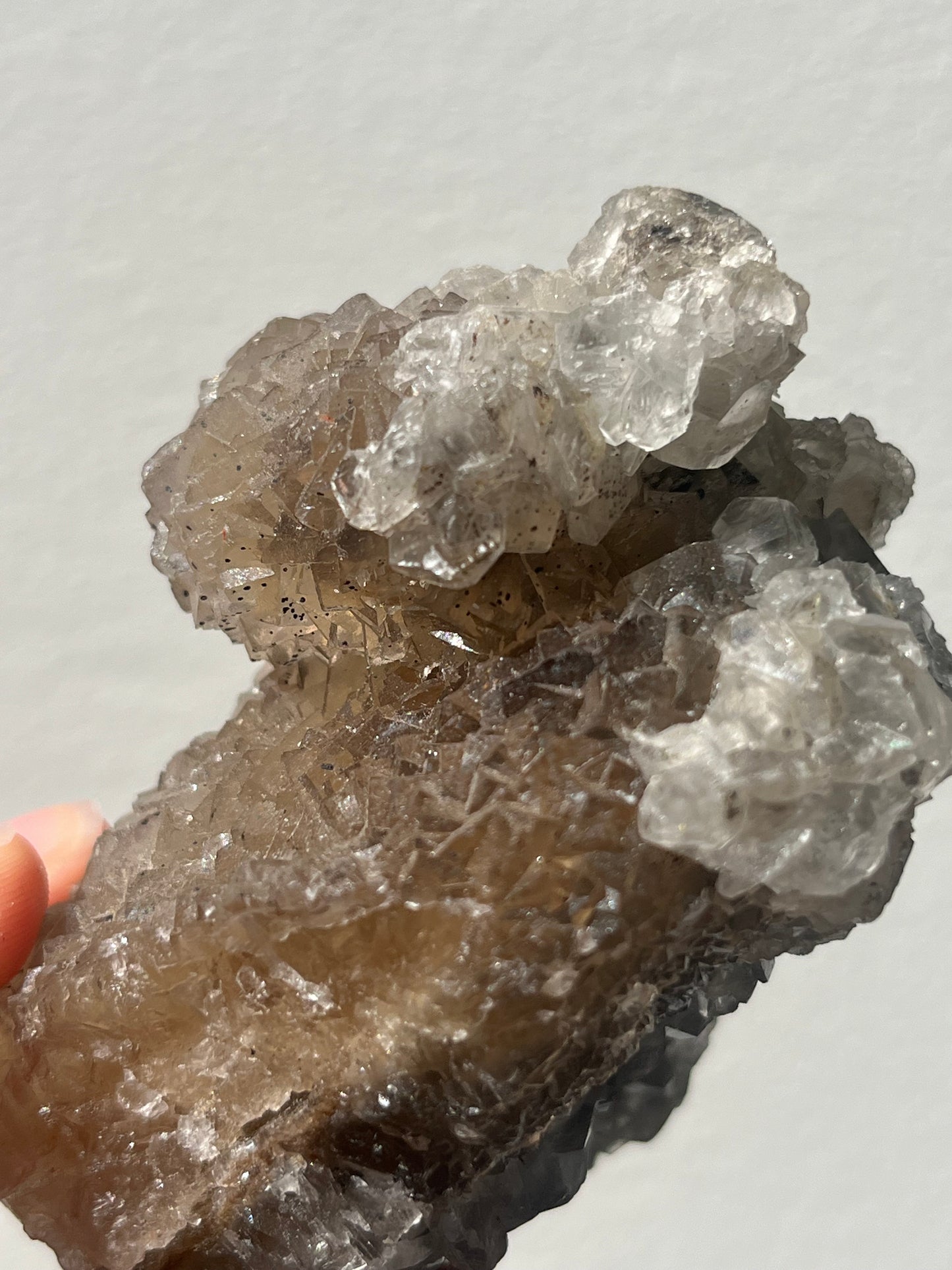 Yellow Yaogangxian Fluorite with Grey Hematite Coated Calcite