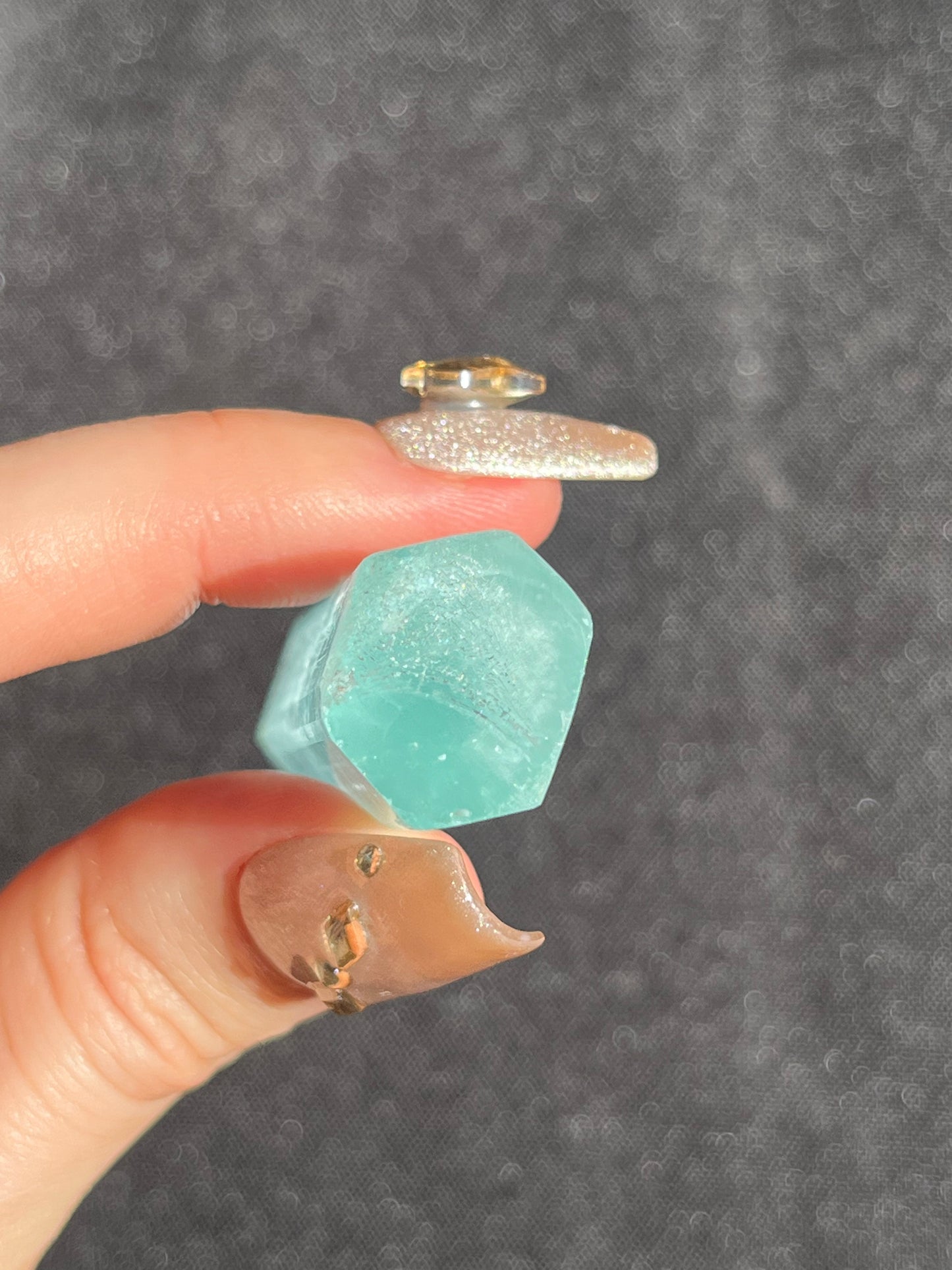 'Chanan' Doubly Terminated Aquamarine Specimen with Fingerprint Pattern in Termination C