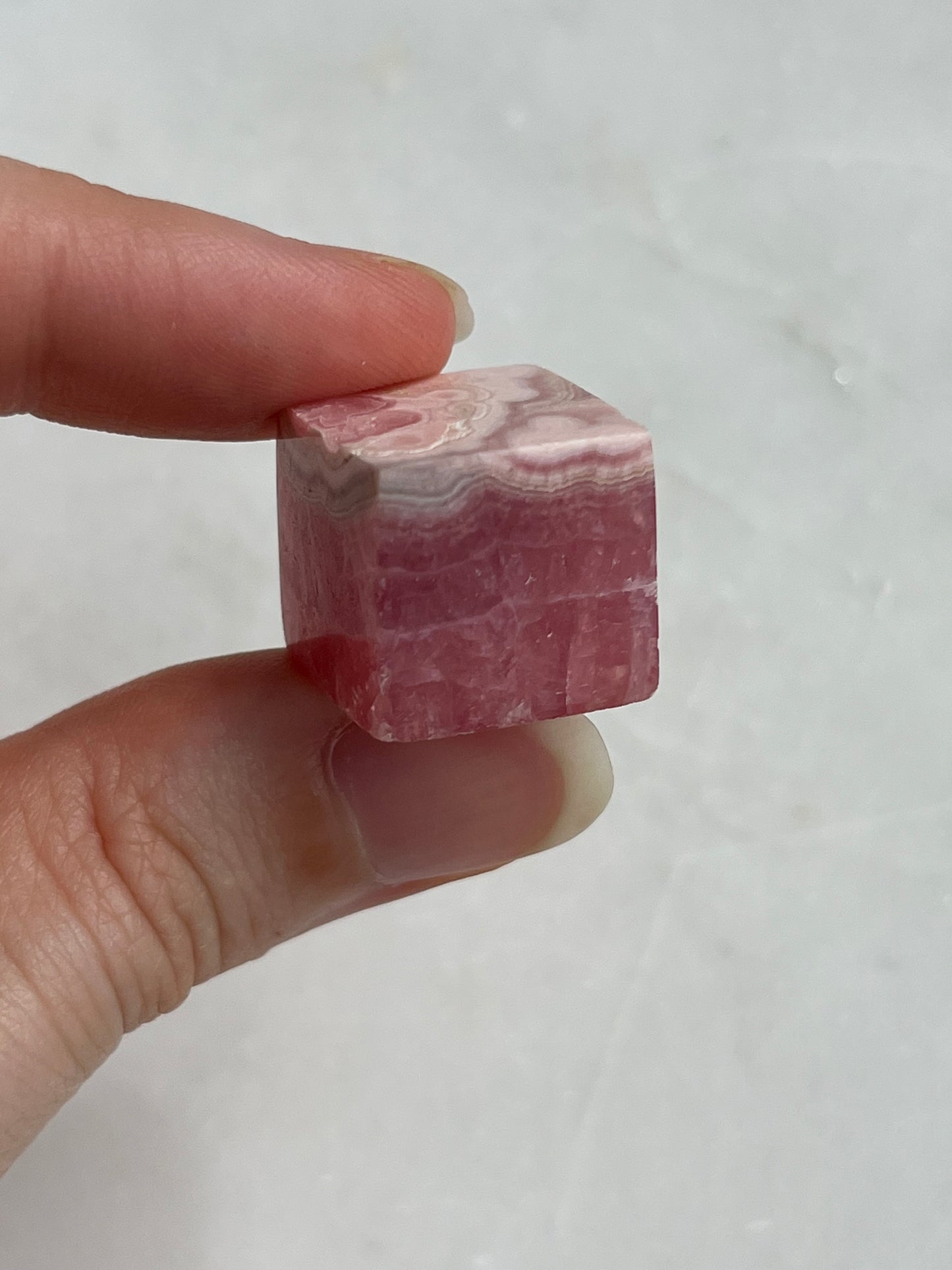 Gemmy Rhodochrosite Cube Carving (You Choose)