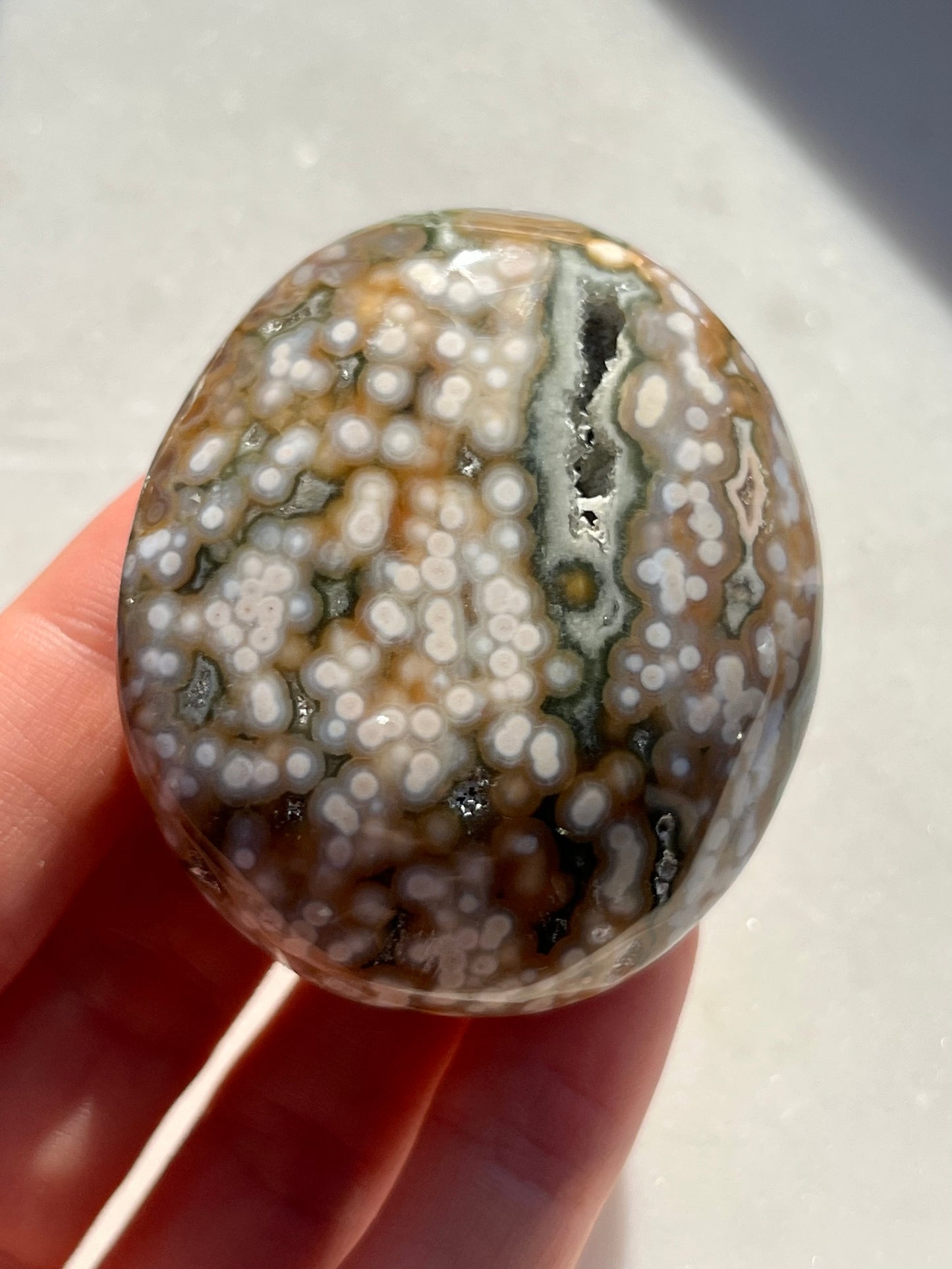 Veinless Ocean Jasper Palmstone #36