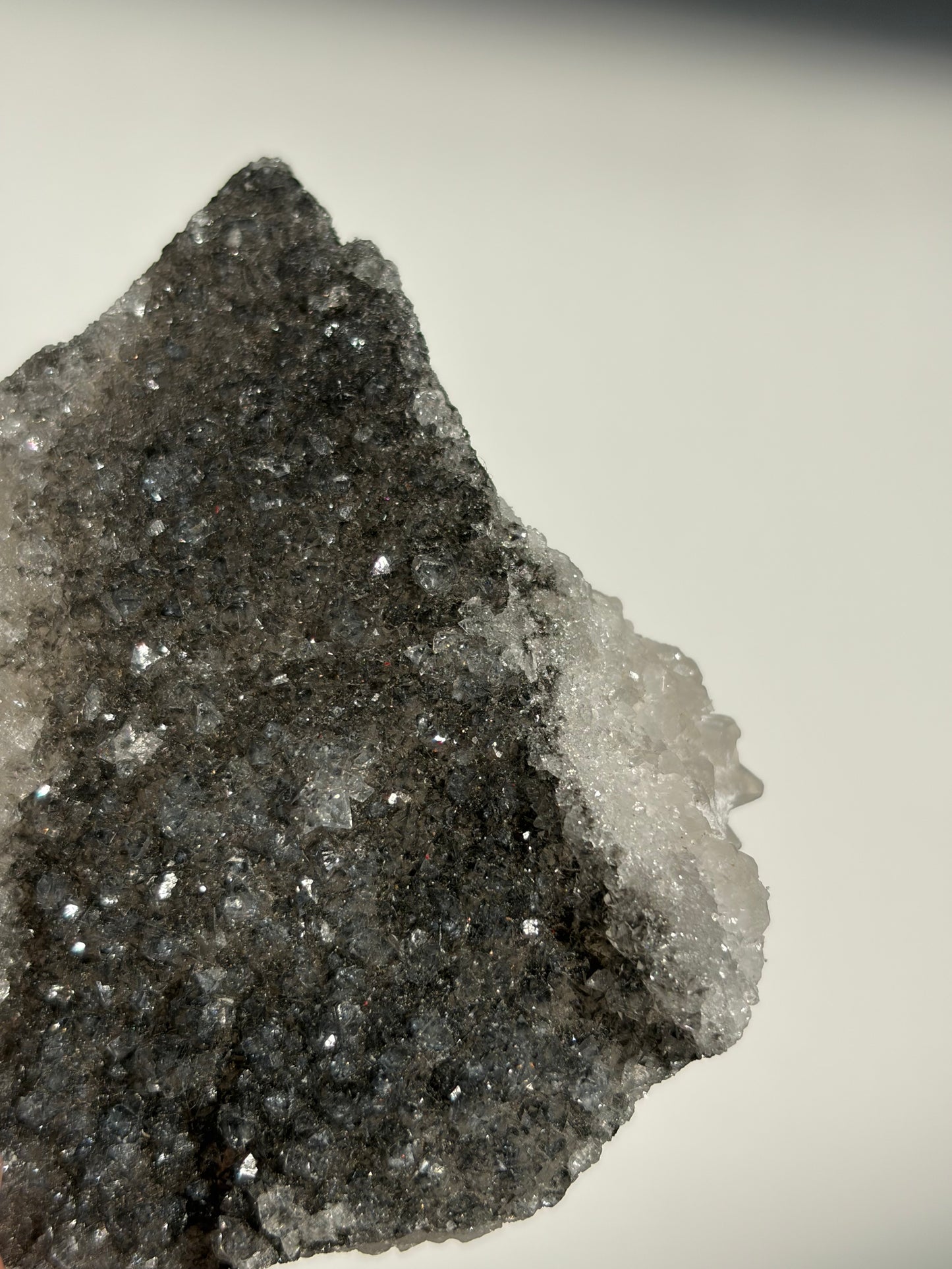 Black-Grey Chalcedony with Apophyllite Specimen D