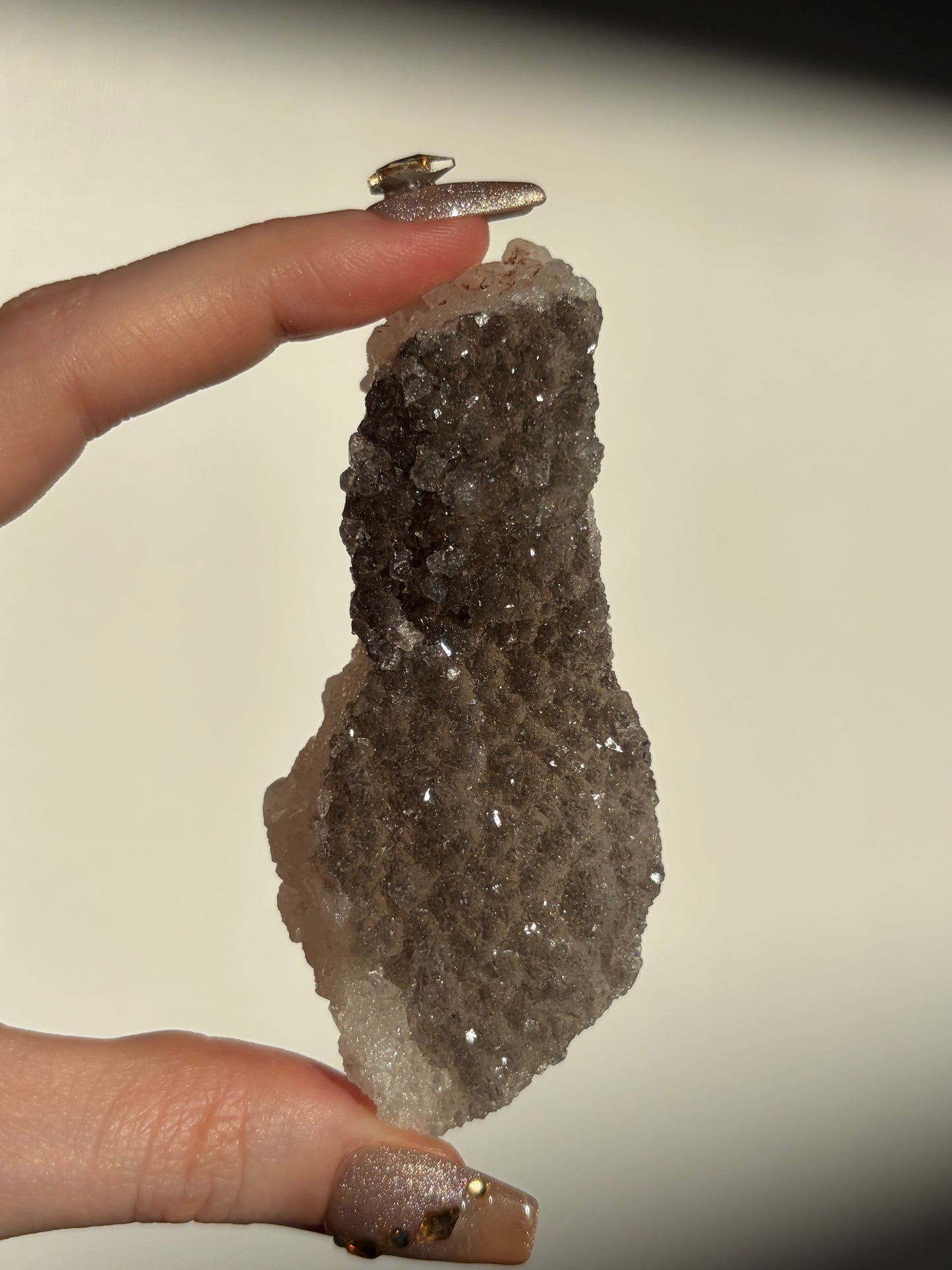 Black-Grey Chalcedony with Apophyllite Specimen F