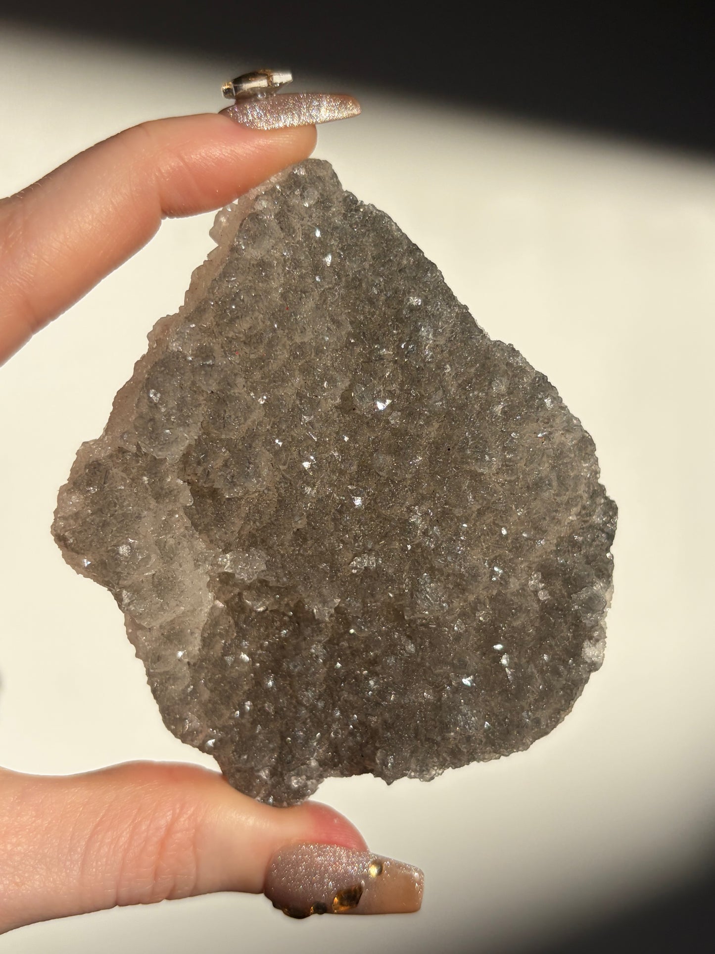Black-Grey Chalcedony with Apophyllite Specimen G
