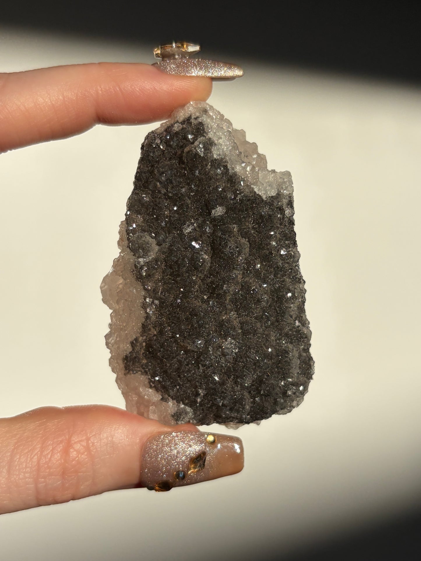 Black-Grey Chalcedony with Apophyllite Specimen H
