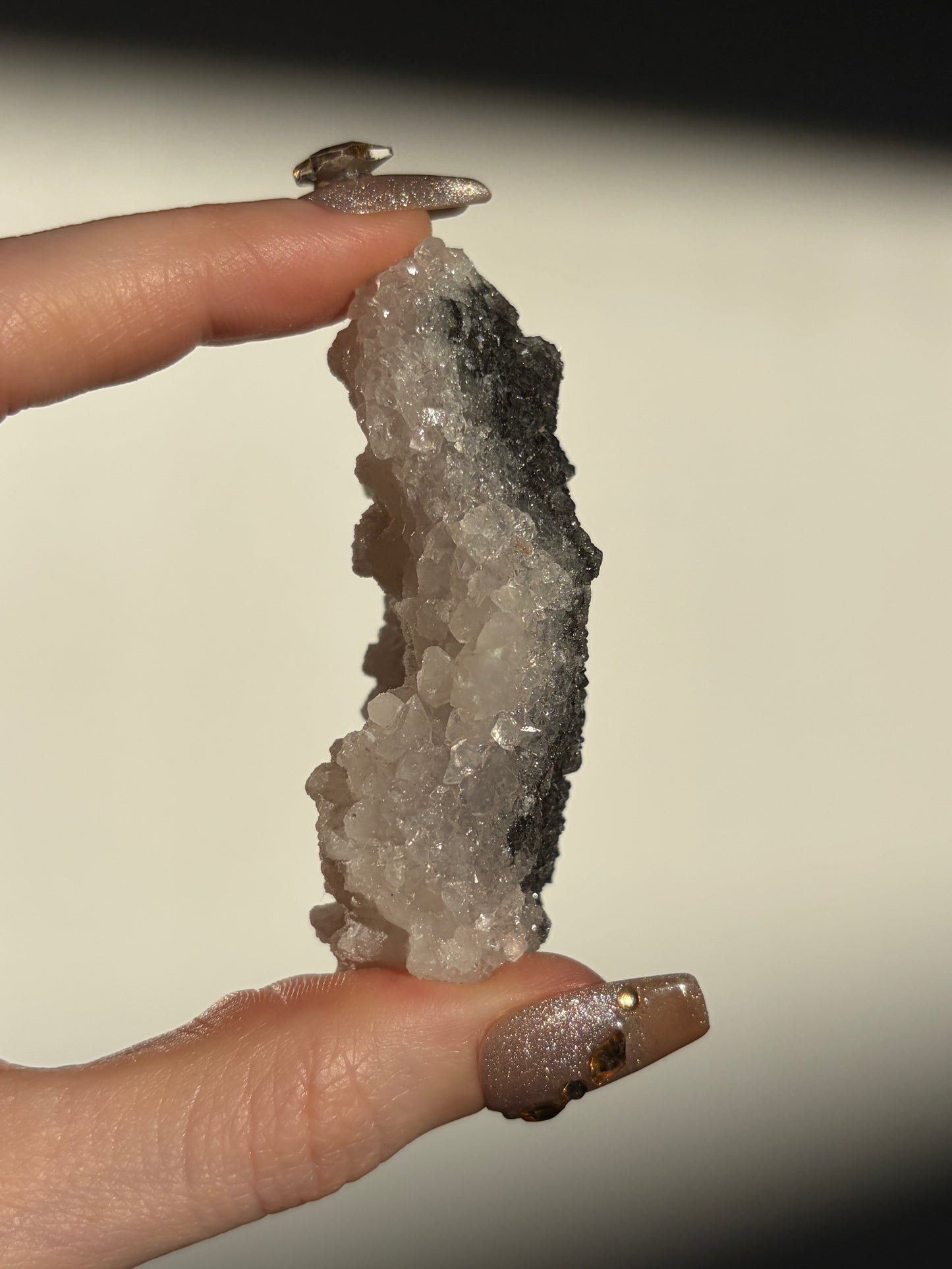 Black-Grey Chalcedony with Apophyllite Specimen H