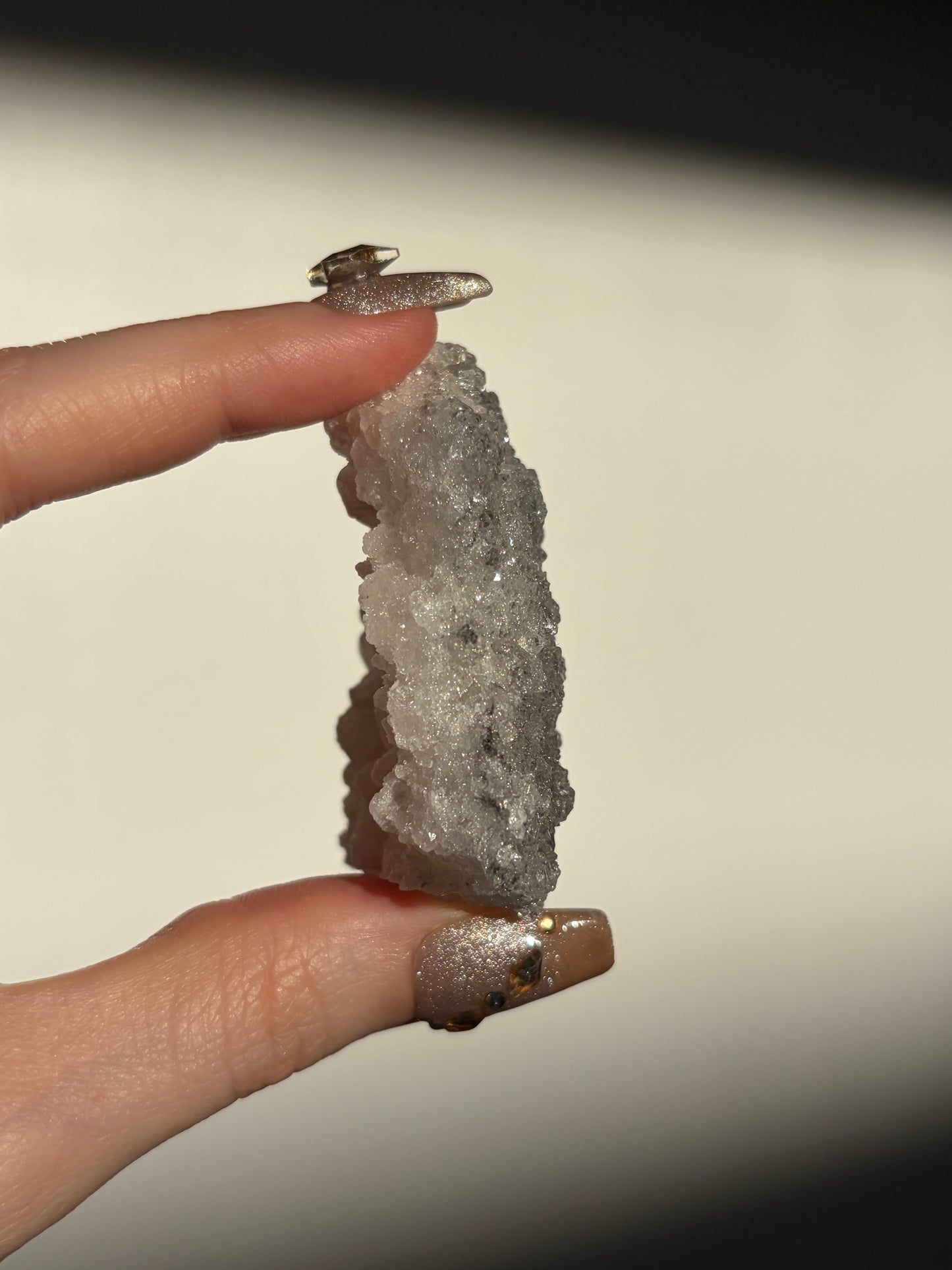 Black-Grey Chalcedony with Apophyllite Specimen I