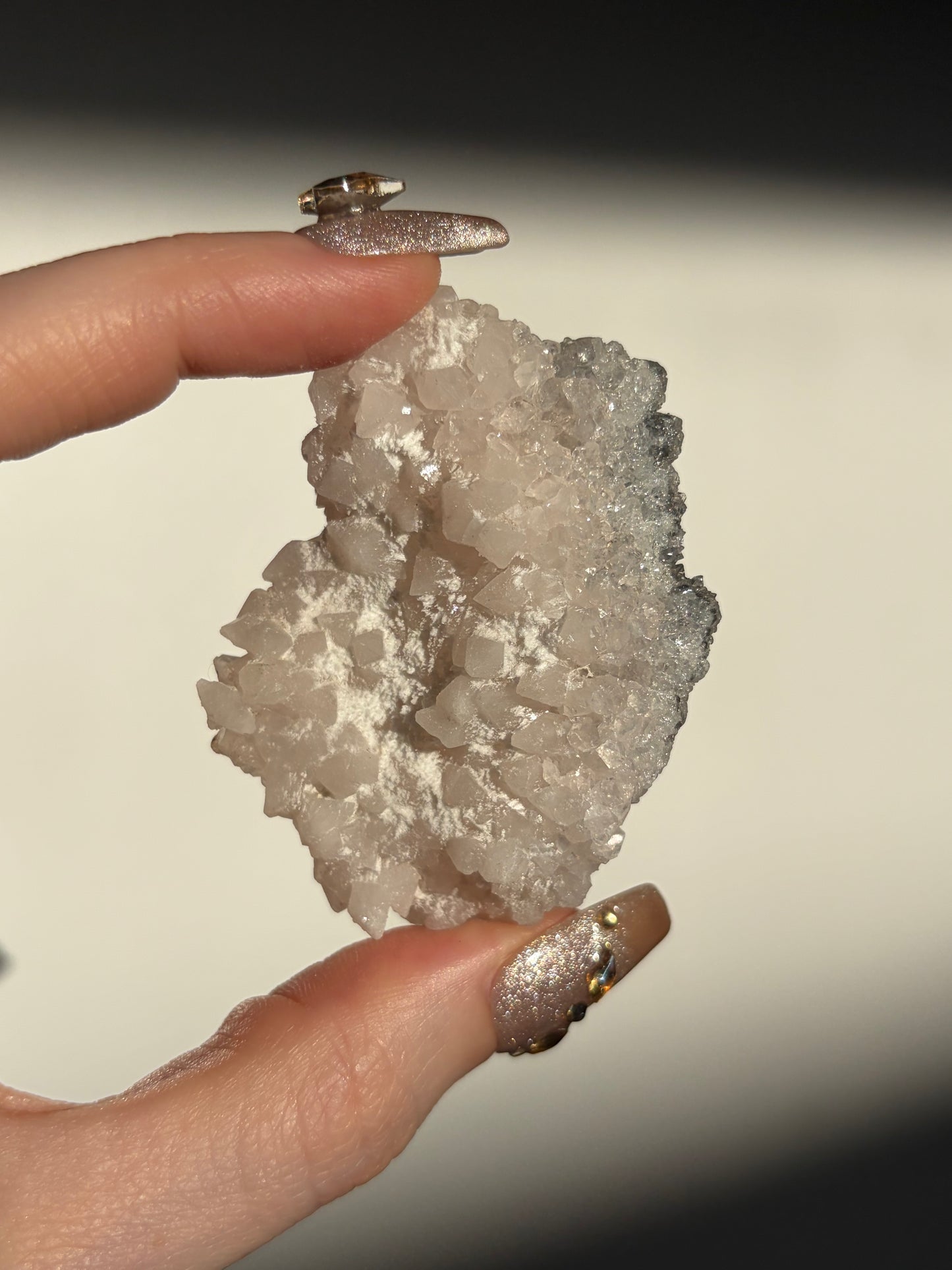 Black-Grey Chalcedony with Apophyllite Specimen J