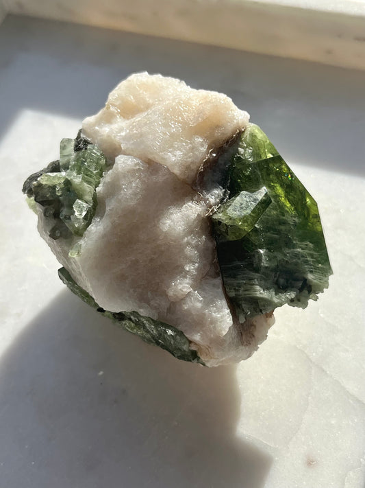 Diopside Specimen w/Muscovite on Marble Matrix  #10