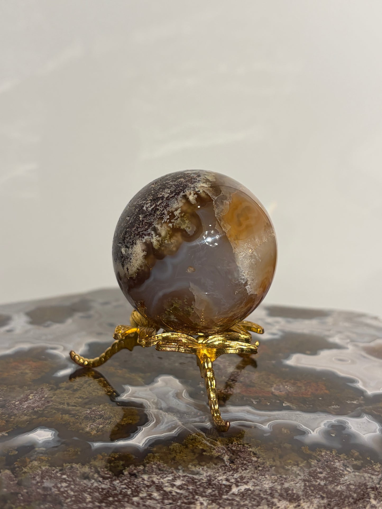 “Sunset World” Honey World Carnelian Nebula Agate Sphere