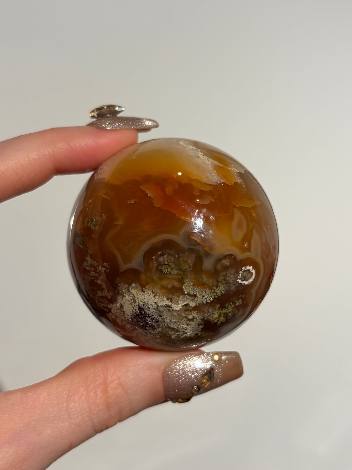 “Sunset World” Honey World Carnelian Nebula Agate Sphere