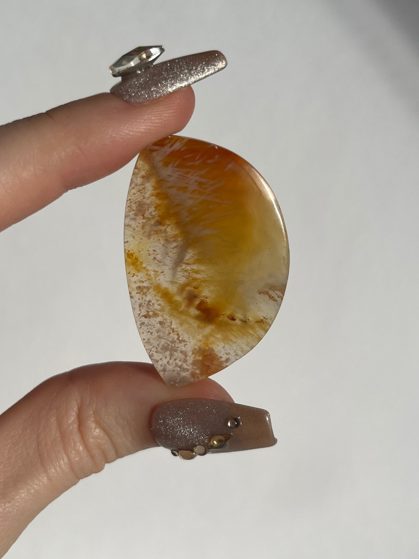 Carnelian Agate Cabochon w/ Sagenite (You Choose)
