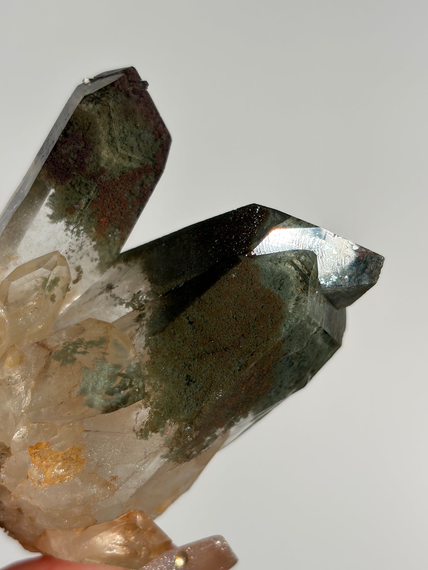 Chlorite and Iron Included Quartz Specimen K