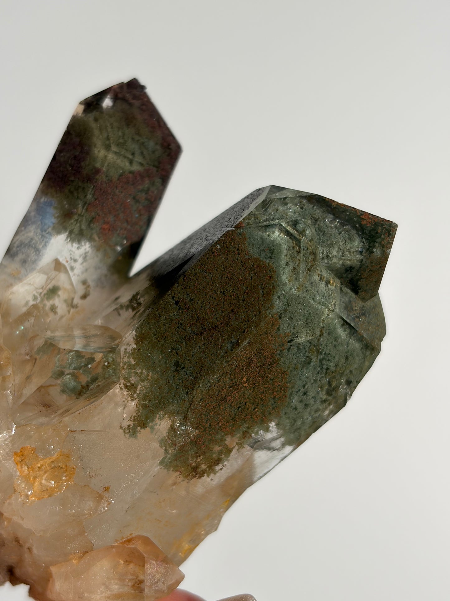 Chlorite and Iron Included Quartz Specimen K