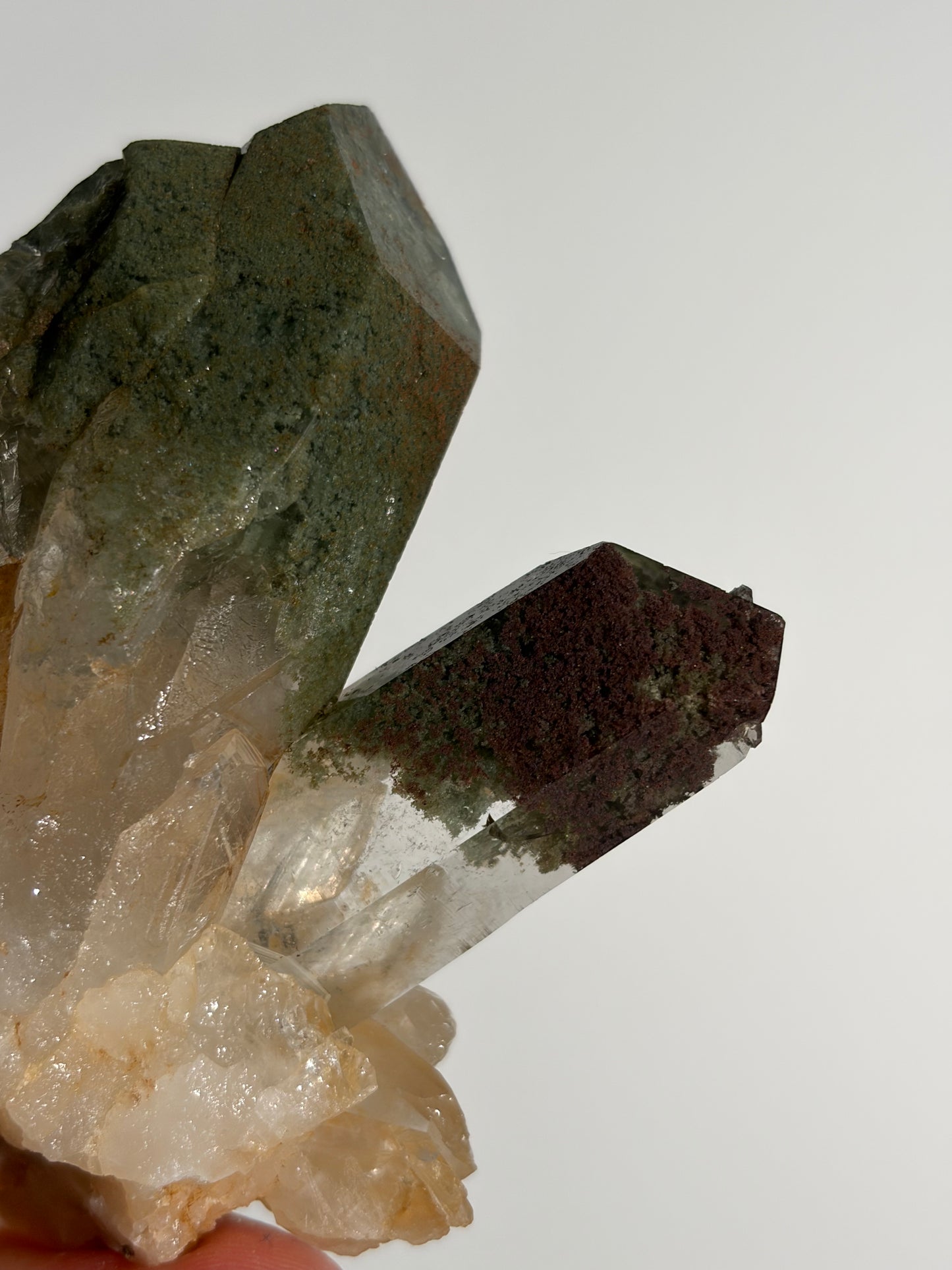 Chlorite and Iron Included Quartz Specimen K