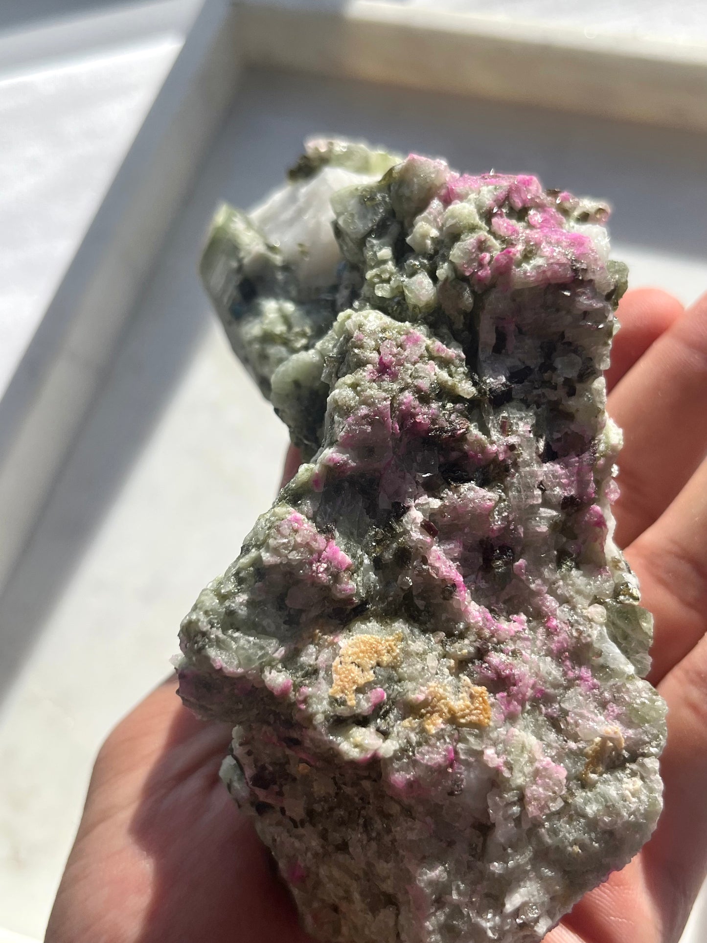 Diopside Specimen w/Pink Sodalite & Muscovite on Marble Matrix #4