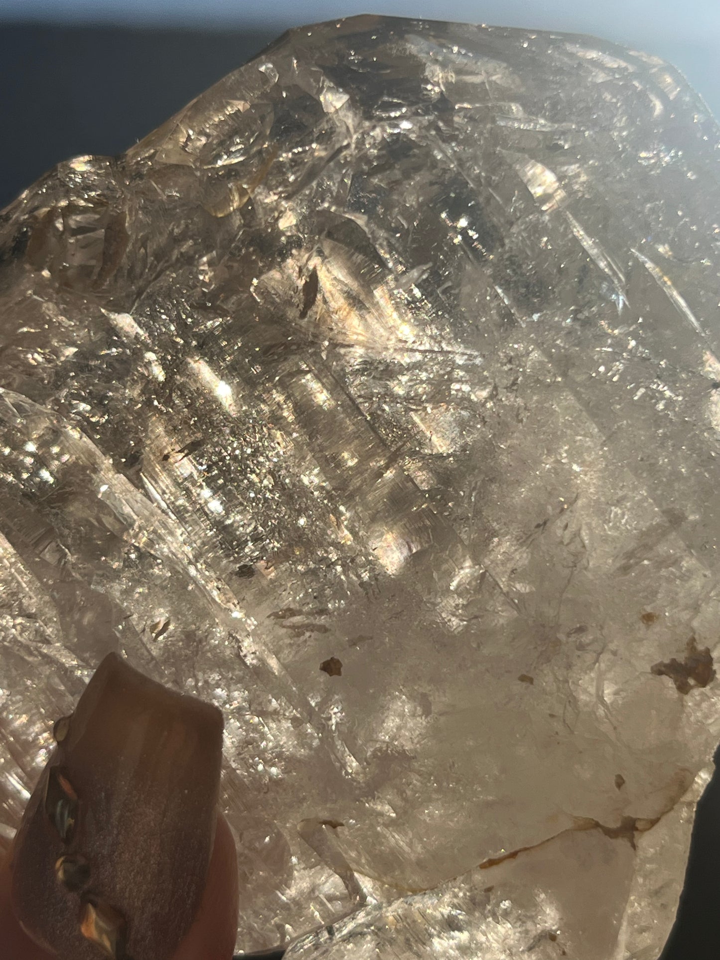 Fenster Diamond Quartz Specimen with Clay Inclusions & Several Moving Enhydros