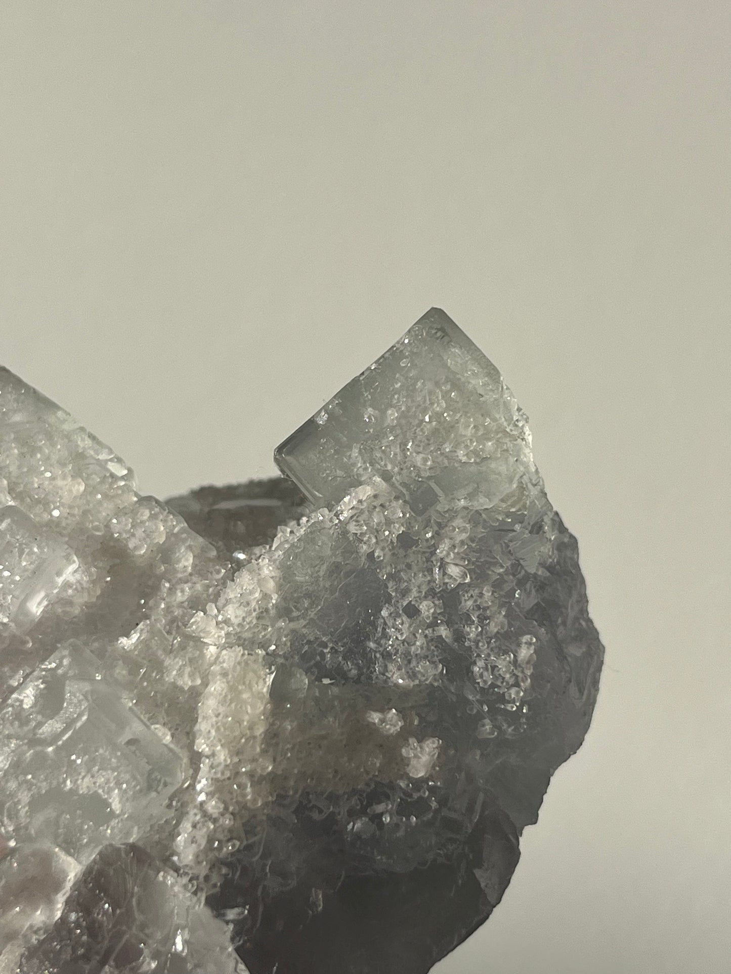 Druzy Quartz Coated Green Fluorite Specimen G