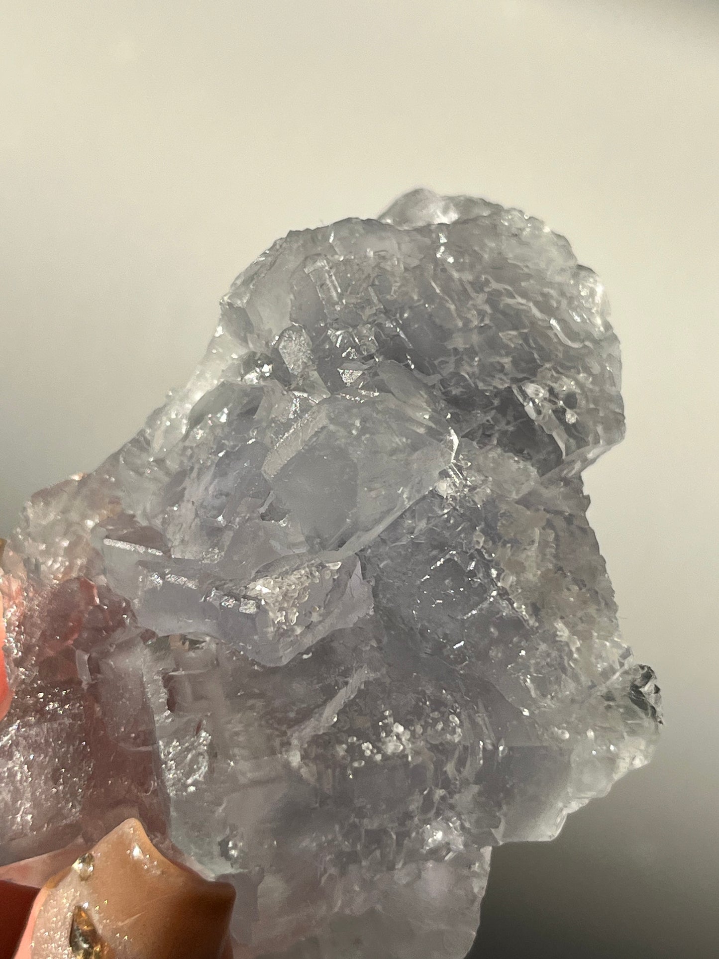 Druzy Quartz Coated Green Phantom Fluorite Specimen O