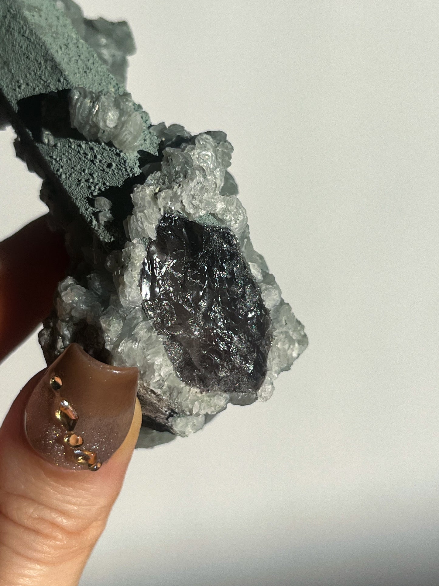 Euci Quartz with Coin Petal Calcite Specimen D