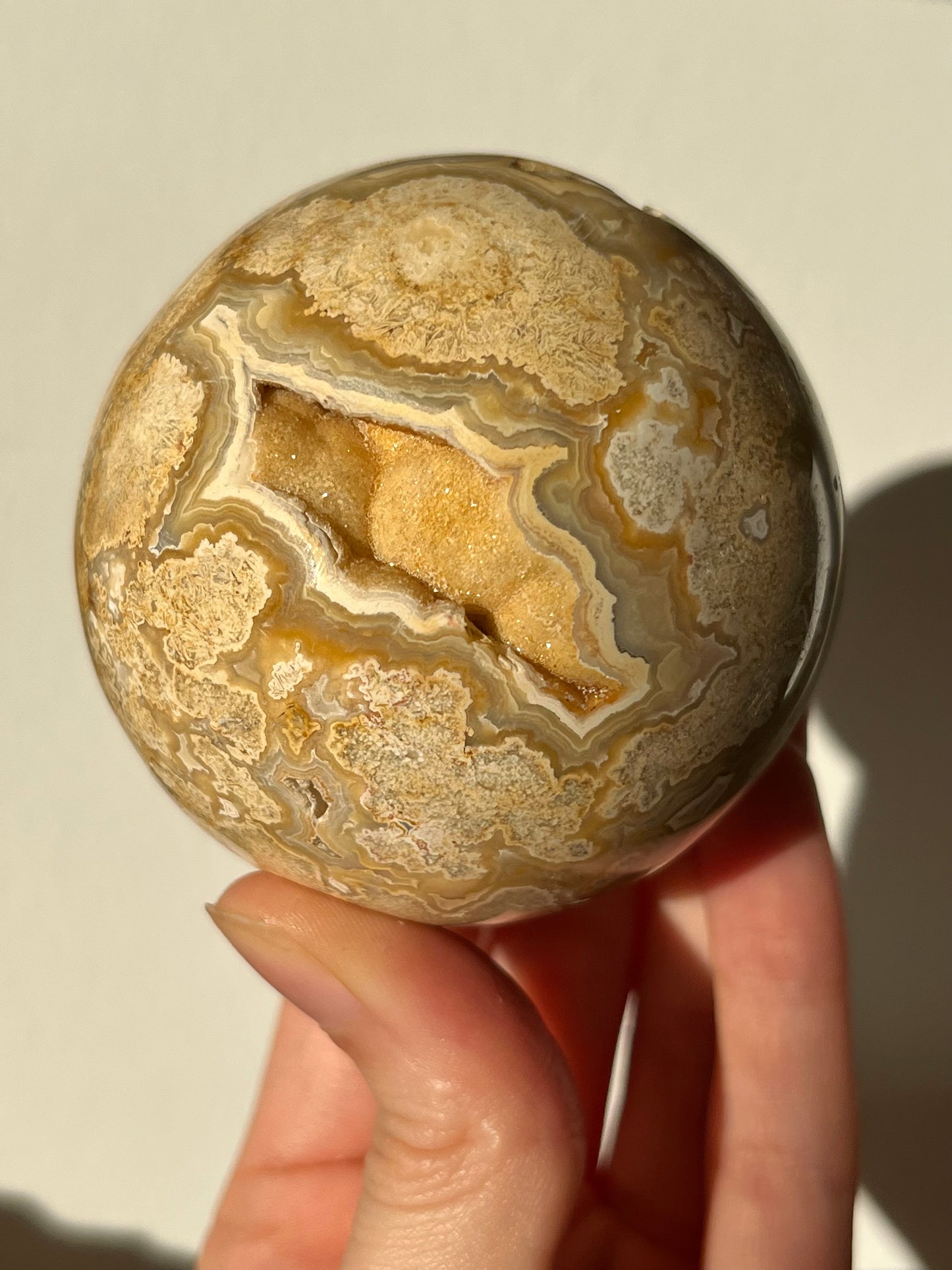 Indonesian Golden Crazy Lace Agate Sphere #3