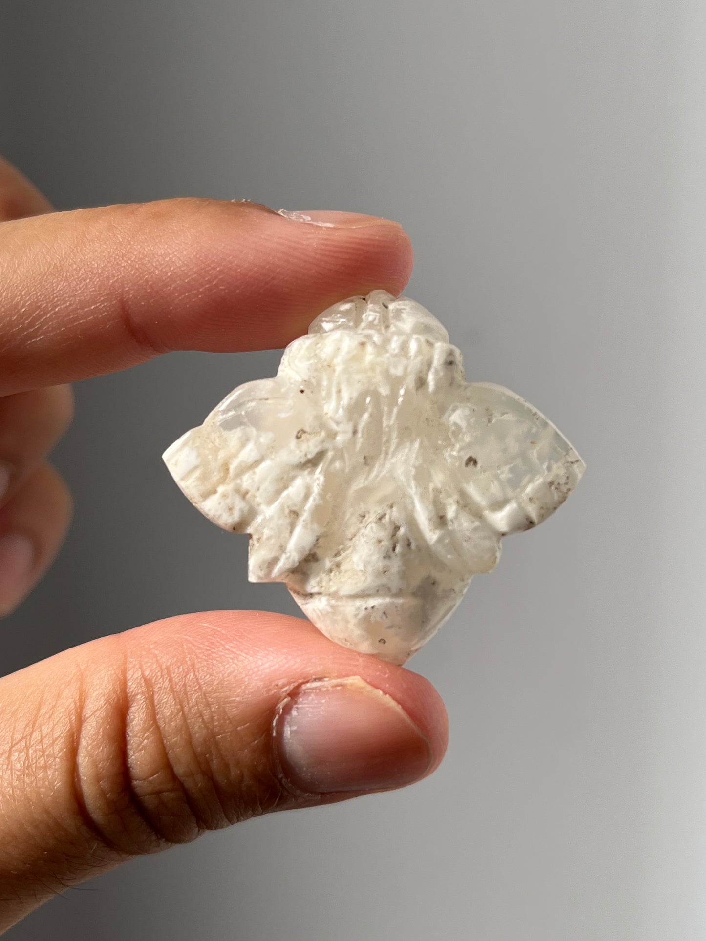 Flower Chalcedony Bee Carving (You Choose)